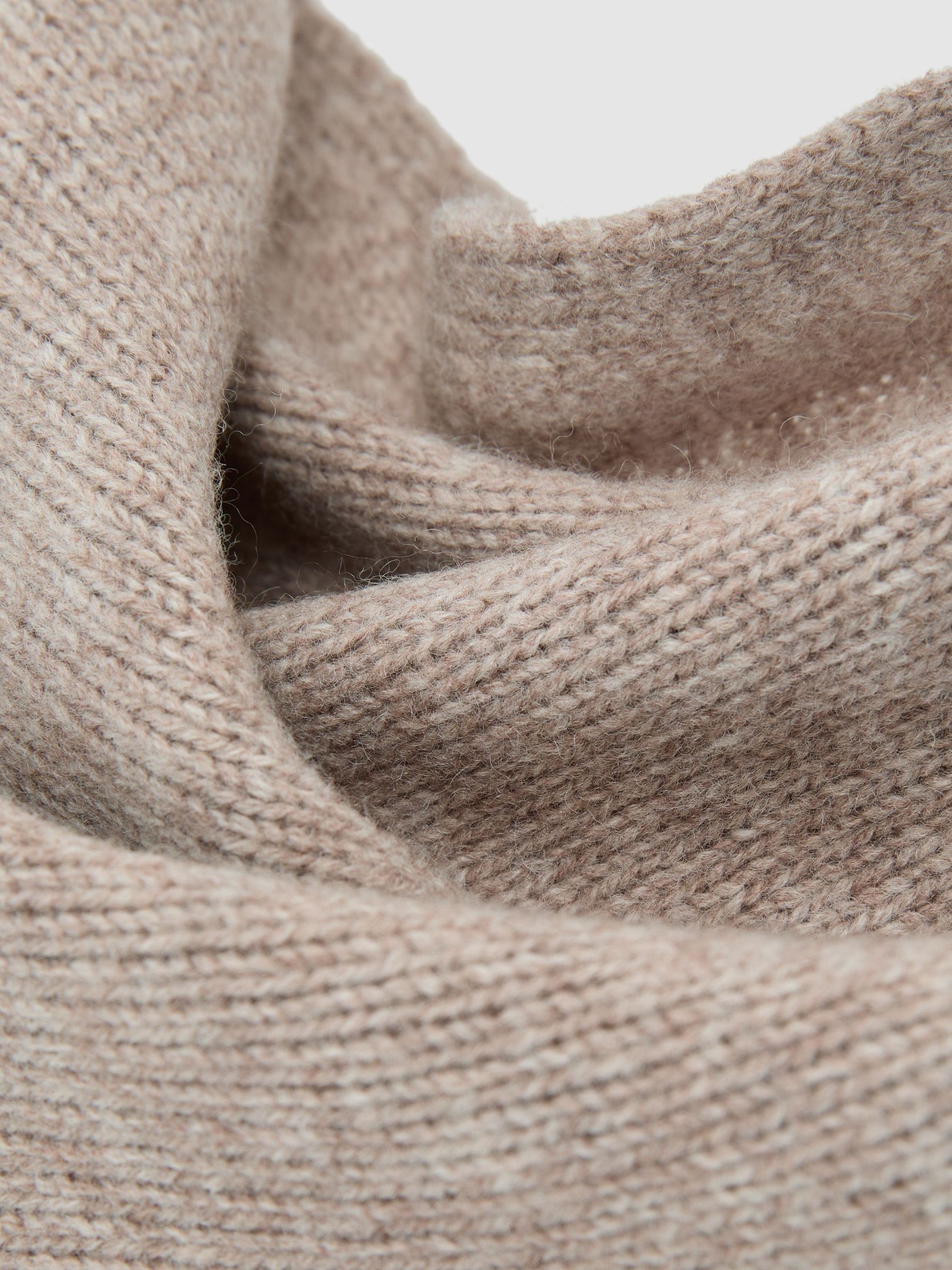 Wool Knitted Neck-Tie Scarf in Oatmeal - Image 4 of 4