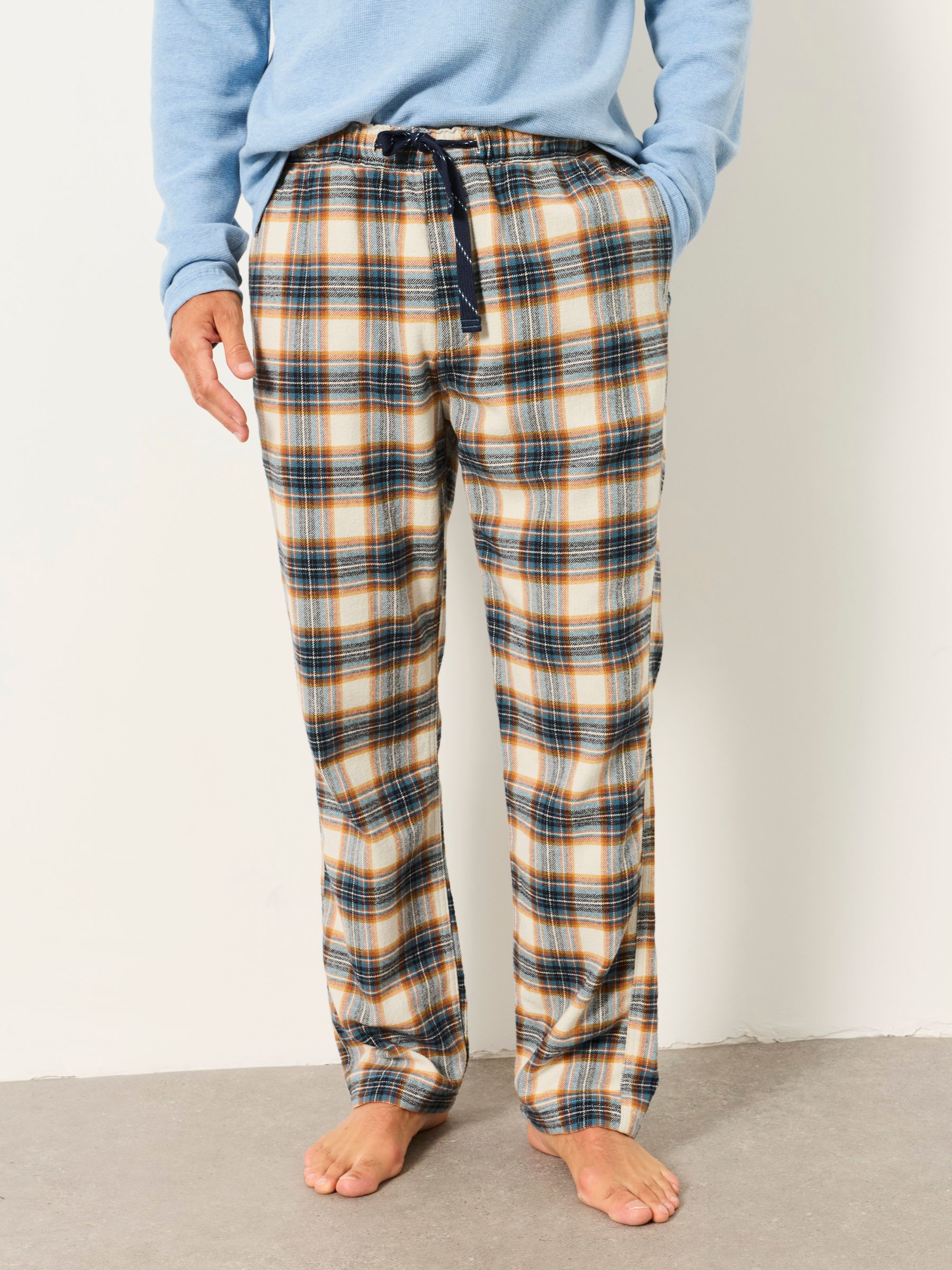 Milton Natural Check Pyjama Bottom - Image 1 of 4 Milton Natural Check Pyjama Bottom - Image 1 of 4