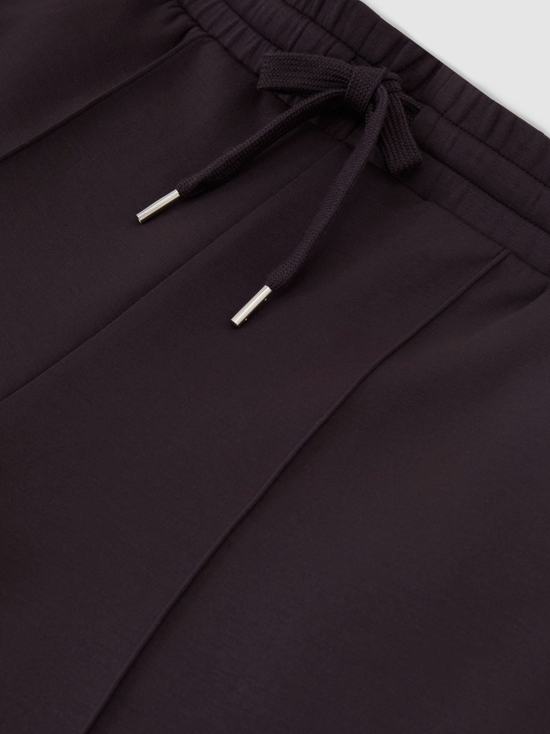Petite Premium Interlock Wide-Leg Joggers in Grape Burgundy - Image 7 of 8