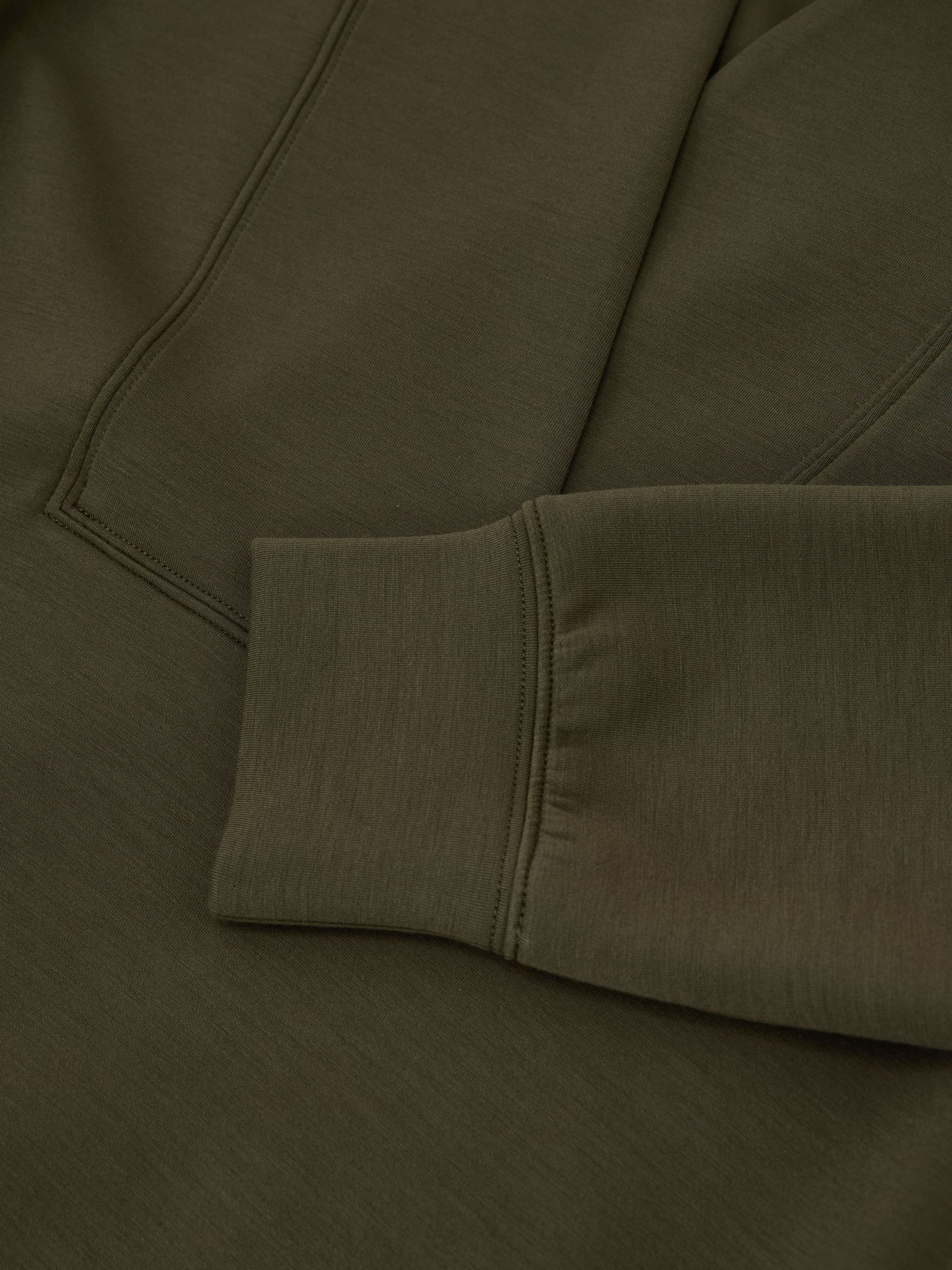 Premium Interlock Shawl-Neck Sweatshirt with Modal in Khaki Green - Image 6 of 6