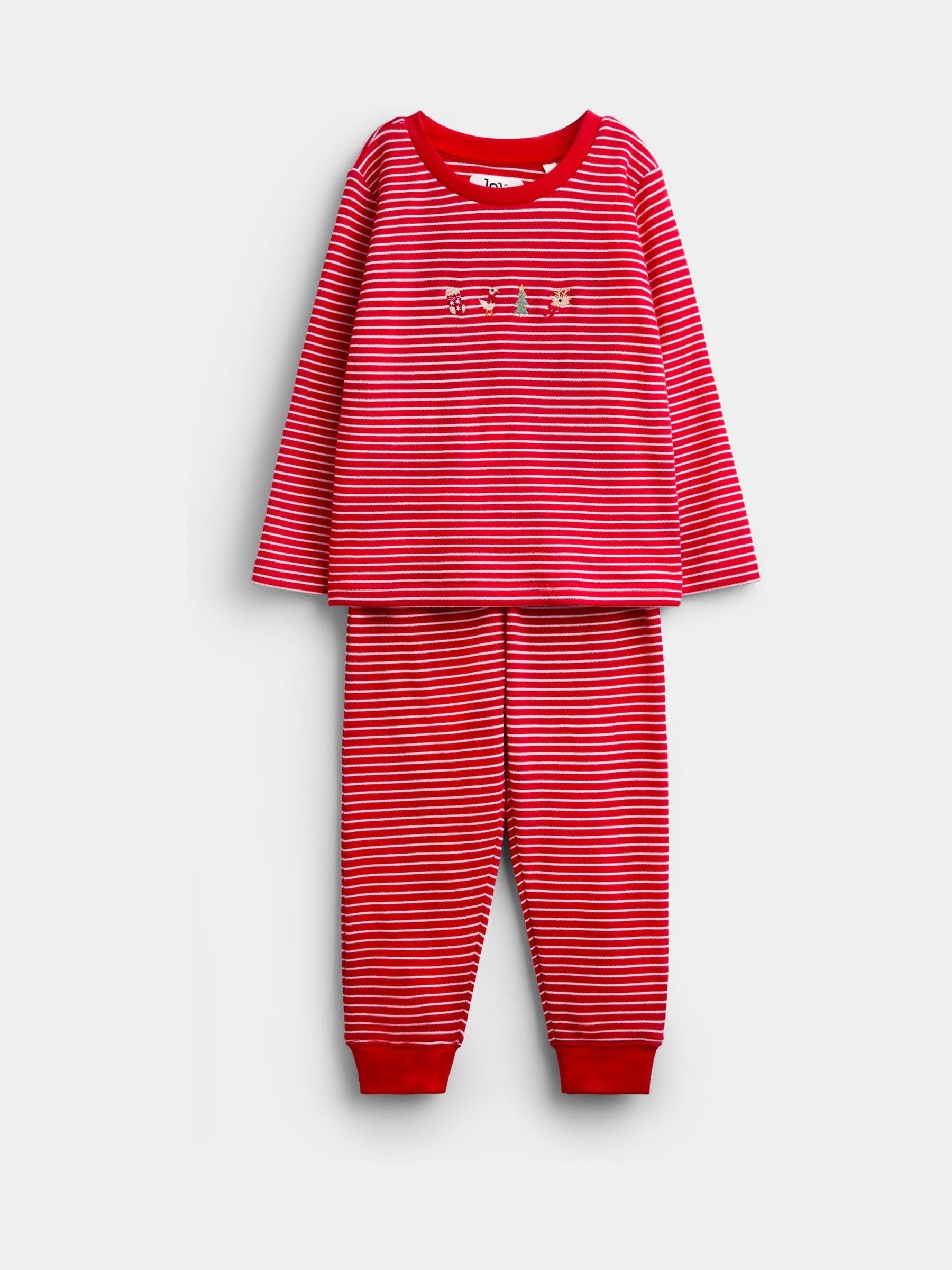 Red Stripe Christmas Jersey Pyjamas - Image 1 of 6