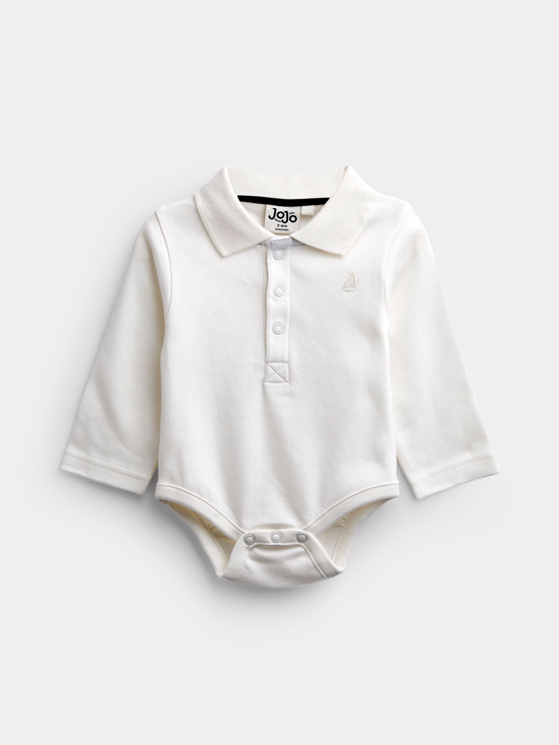 Navy Blue & Cream 2-Pack Plain Polo Bodysuits - Image 2 of 9 Navy Blue & Cream 2-Pack Plain Polo Bodysuits - Image 2 of 9