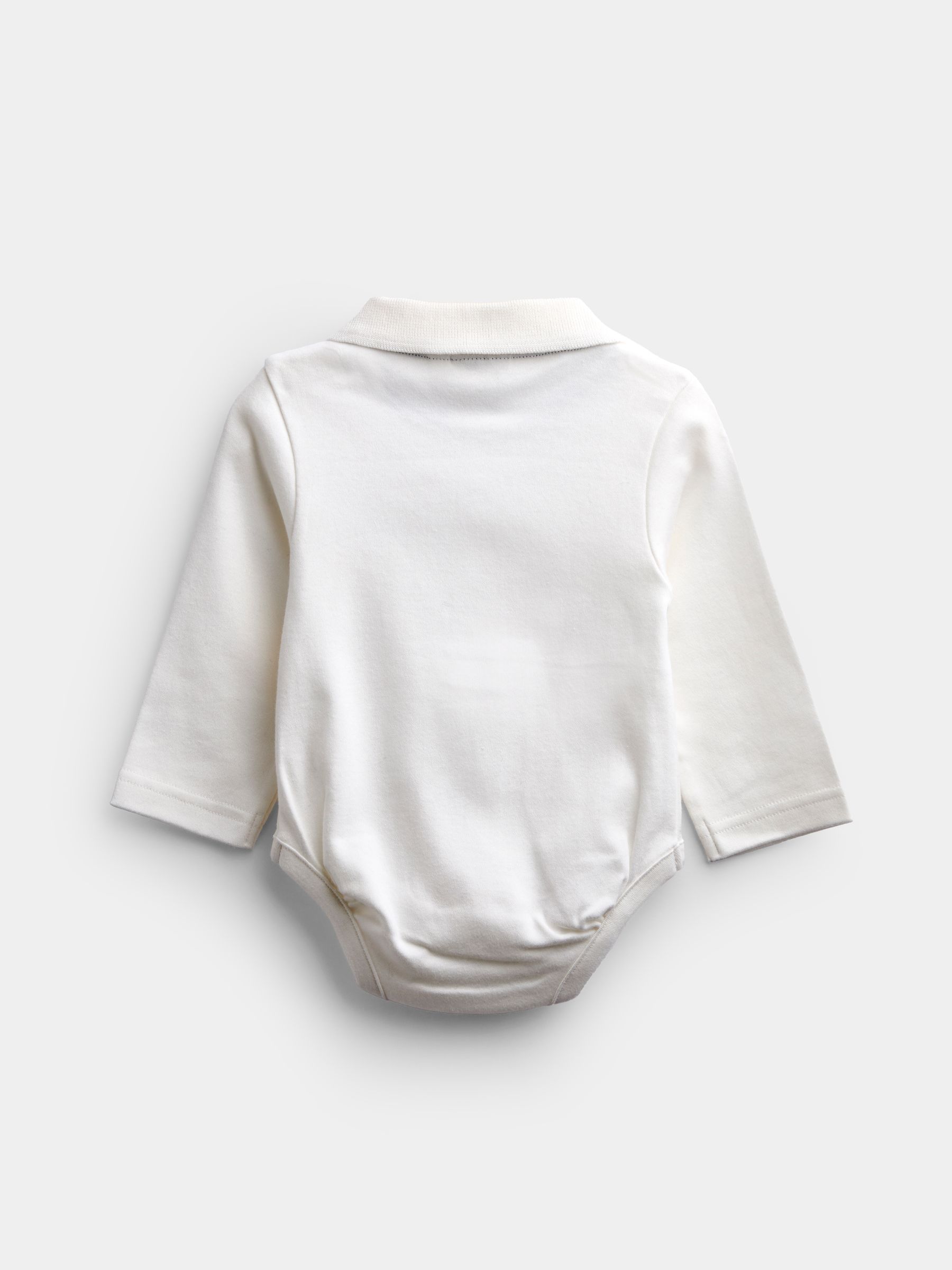 Navy Blue & Cream 2-Pack Plain Polo Bodysuits - Image 4 of 9