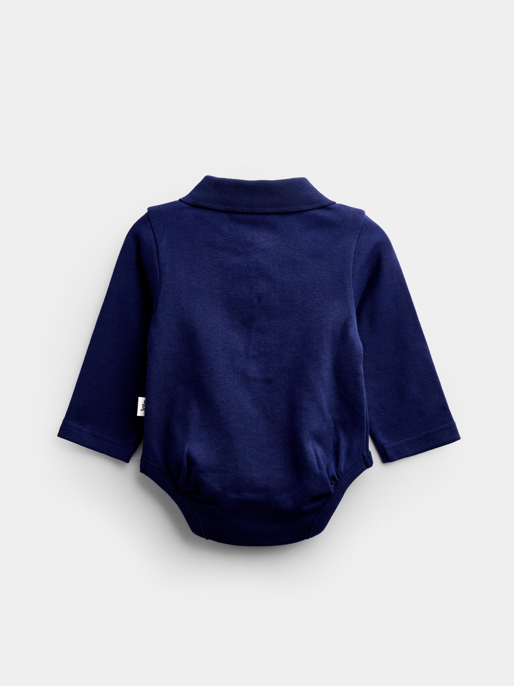 Navy Blue & Cream 2-Pack Plain Polo Bodysuits - Image 5 of 9