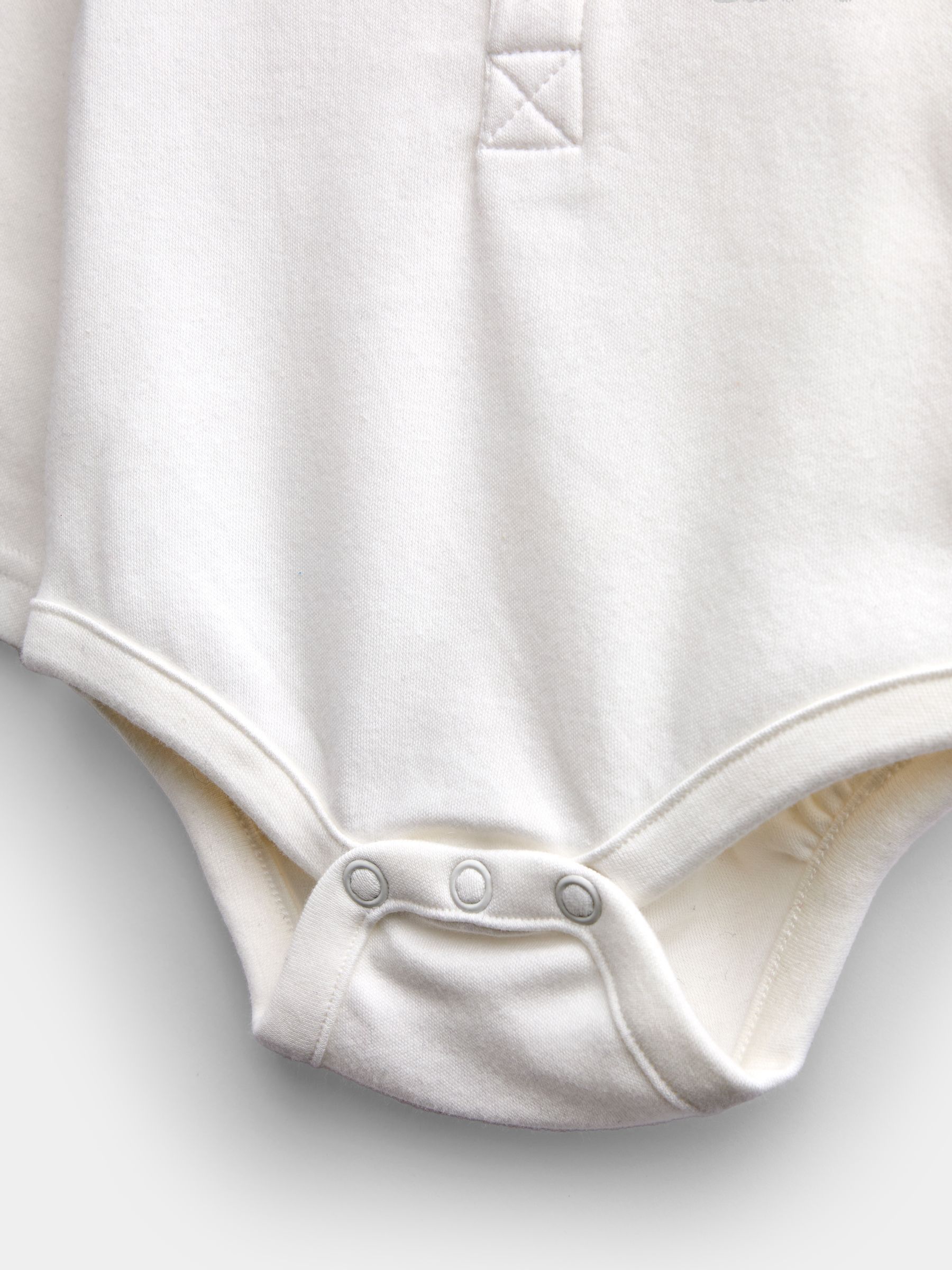 Navy Blue & Cream 2-Pack Plain Polo Bodysuits - Image 6 of 9
