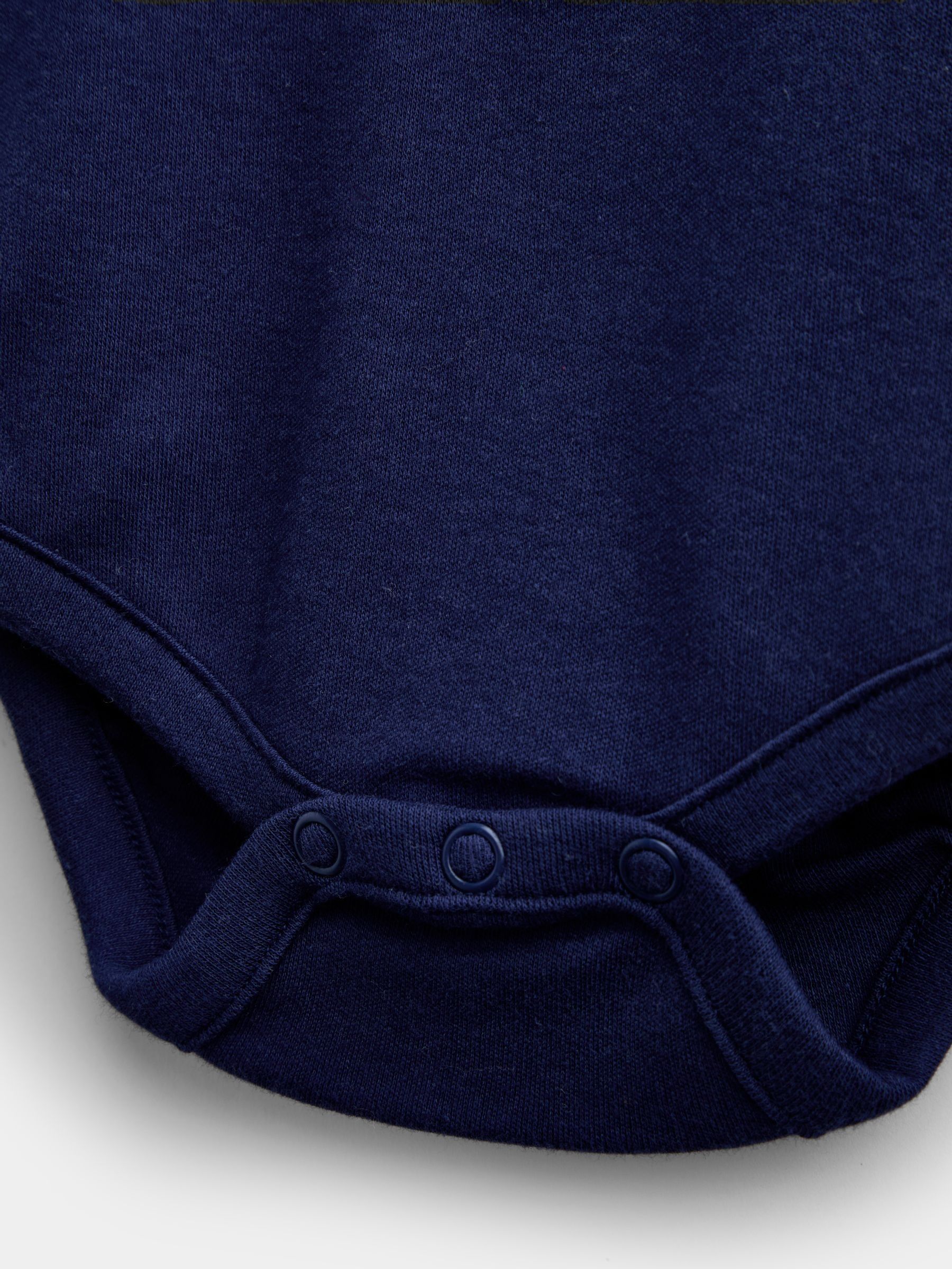 Navy Blue & Cream 2-Pack Plain Polo Bodysuits - Image 7 of 9