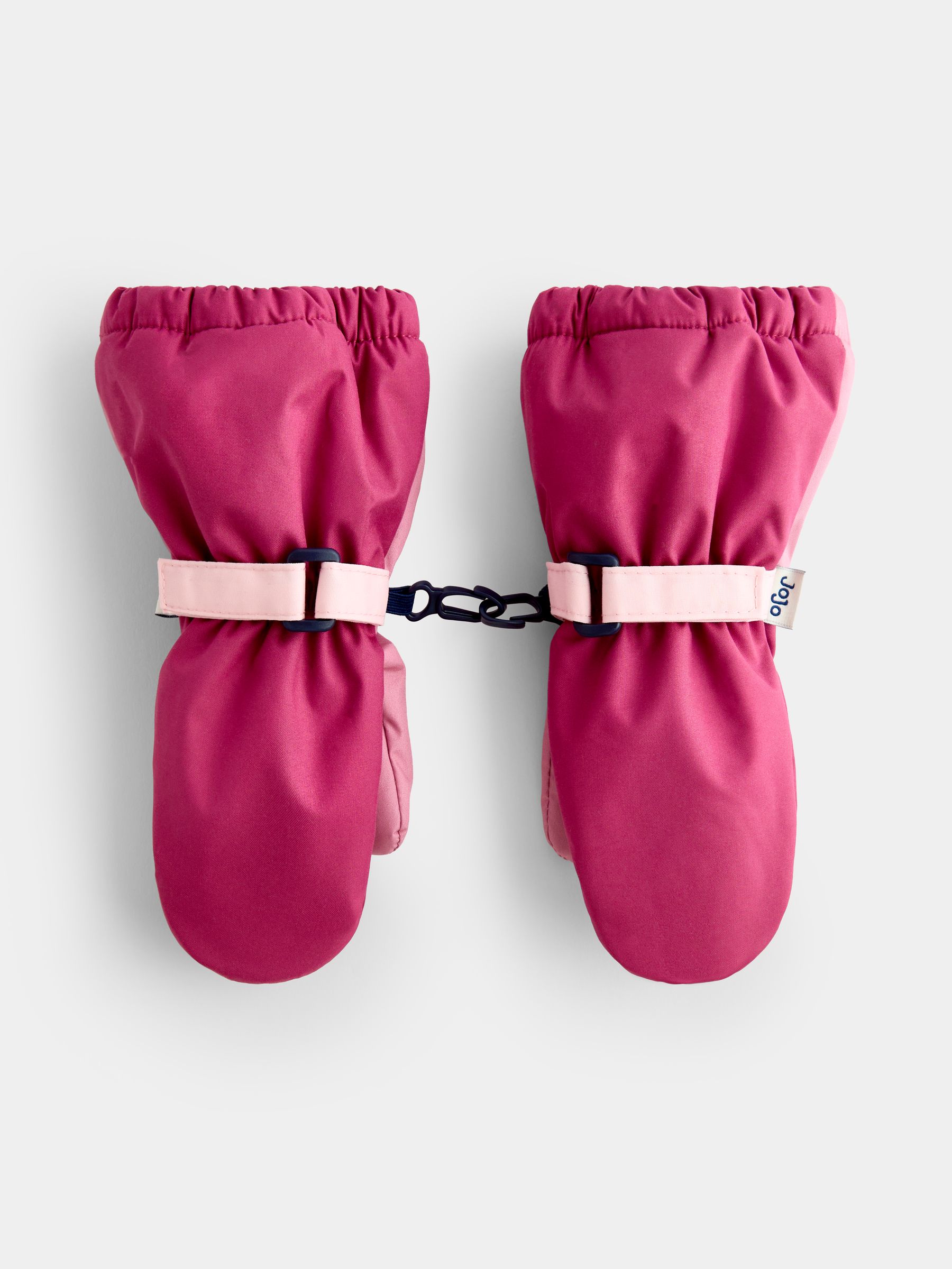 Pink Colourblock Fleece Lined Mittens - Image 1 of 4