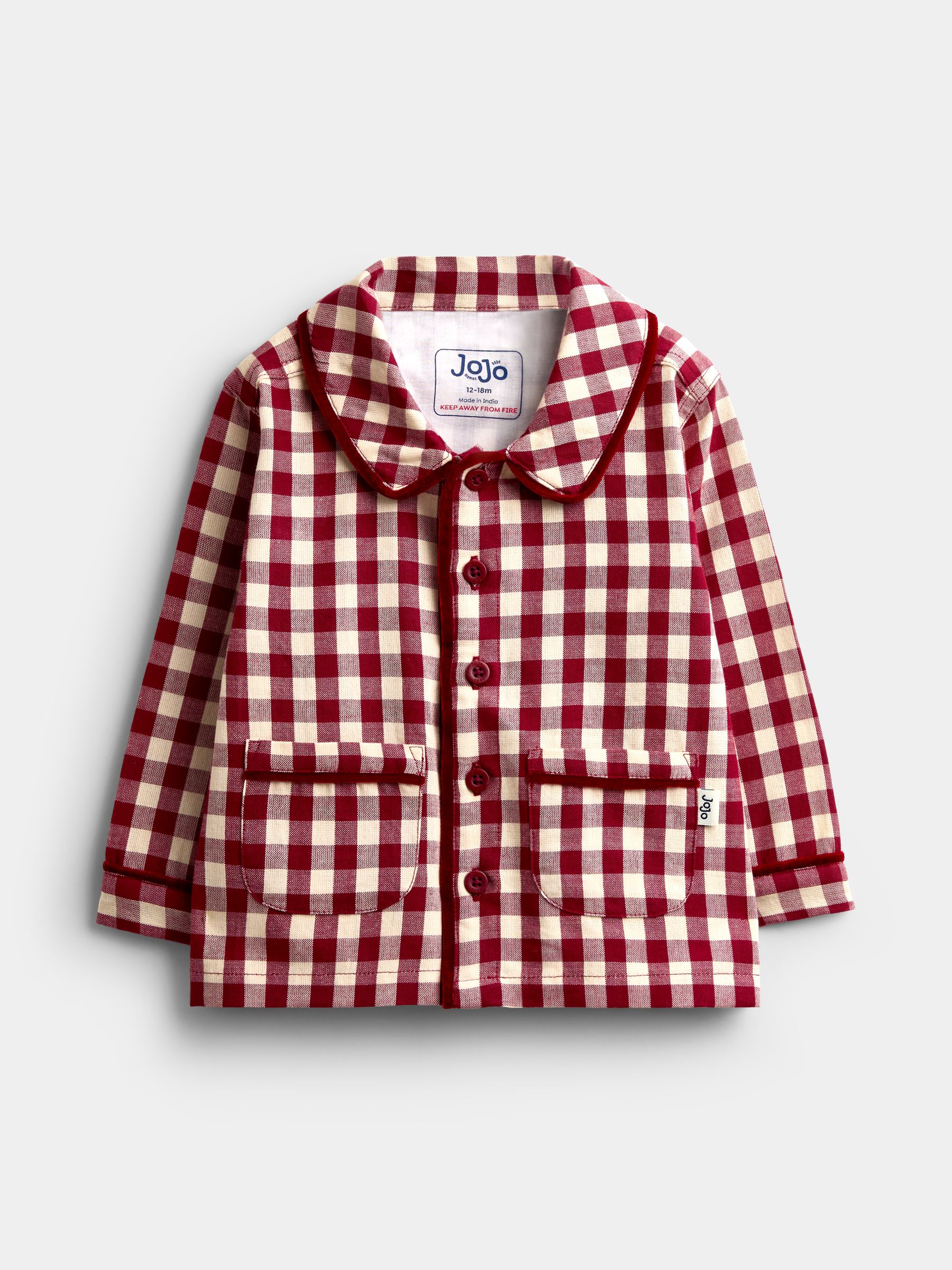 Burgundy Gingham Christmas Woven Pyjamas - Image 5 of 9