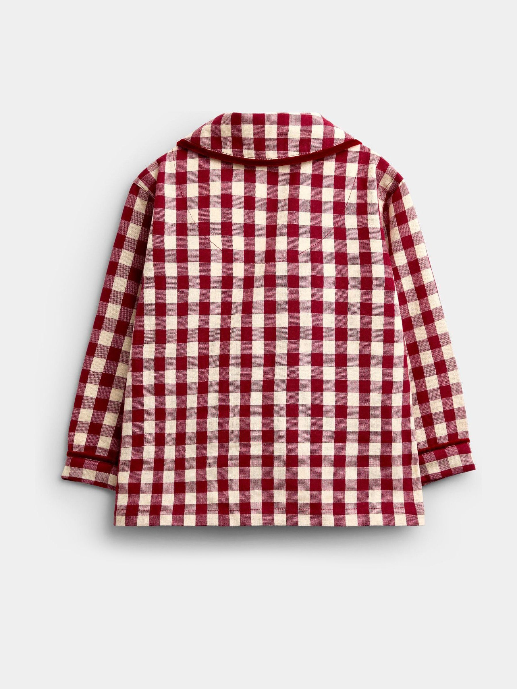 Burgundy Gingham Christmas Woven Pyjamas - Image 6 of 9