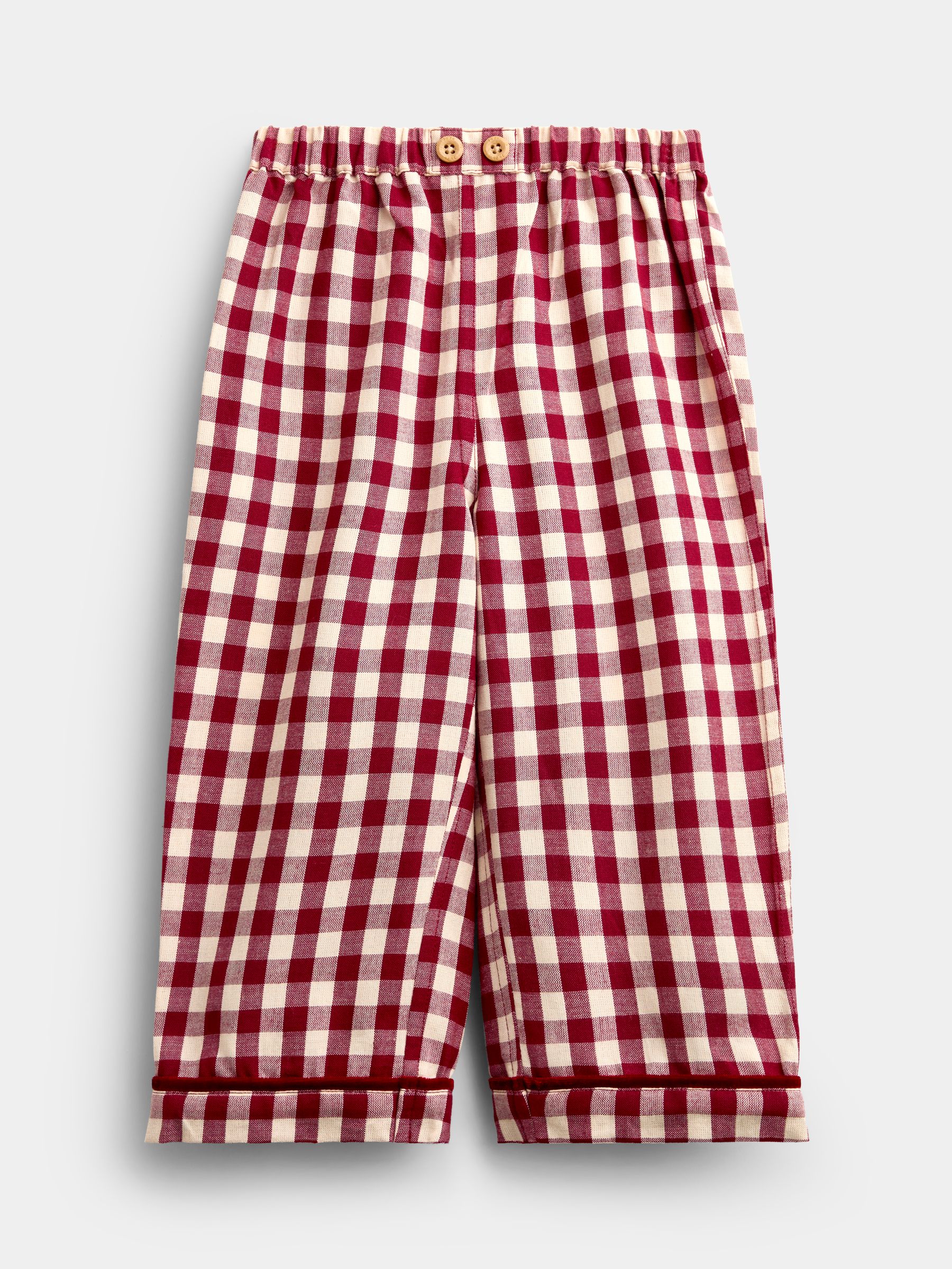 Burgundy Gingham Christmas Woven Pyjamas - Image 7 of 9
