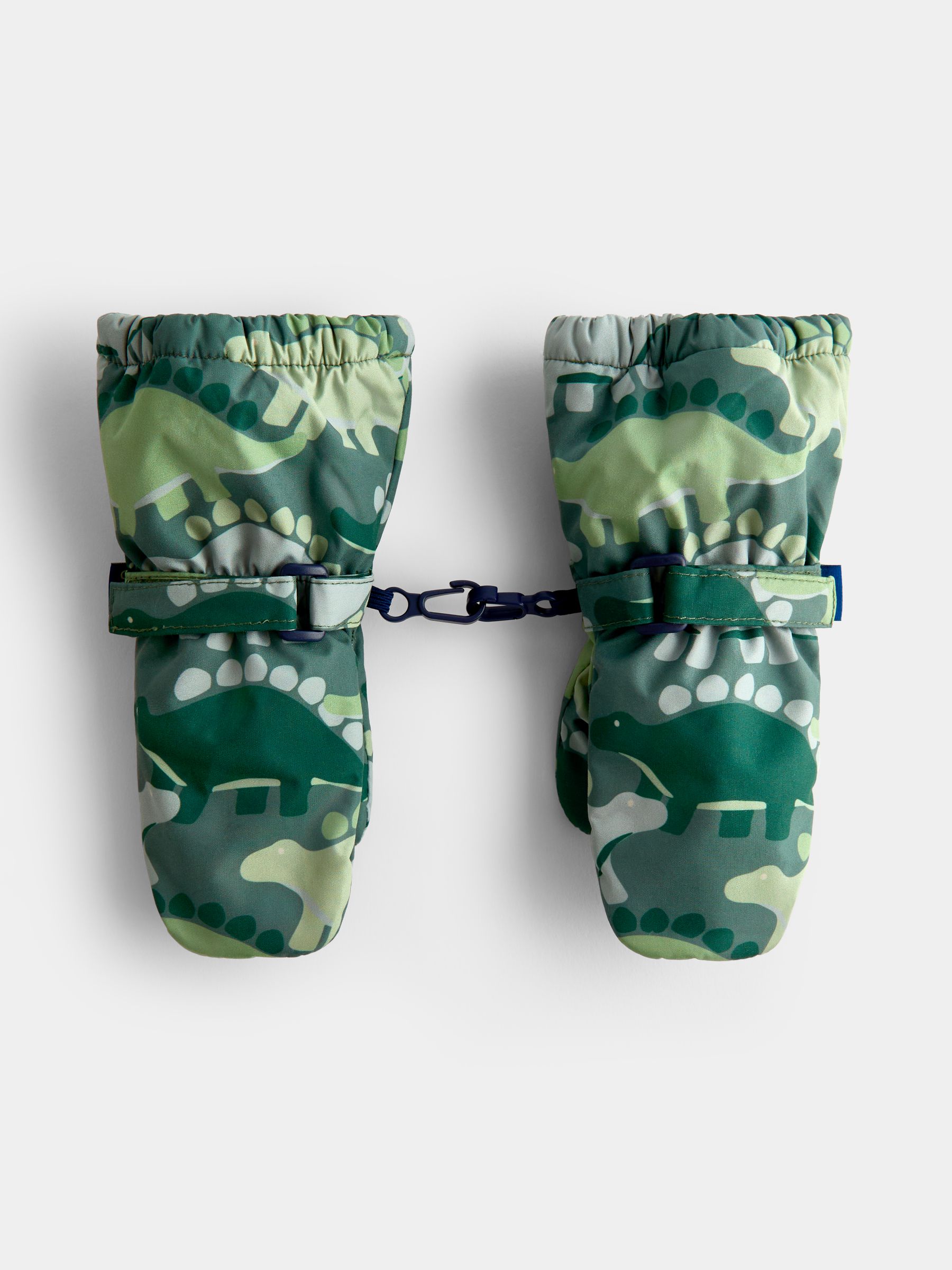 Green Dinosaur Fleece Lined Mittens - Image 1 of 4 Green Dinosaur Fleece Lined Mittens - Image 1 of 4