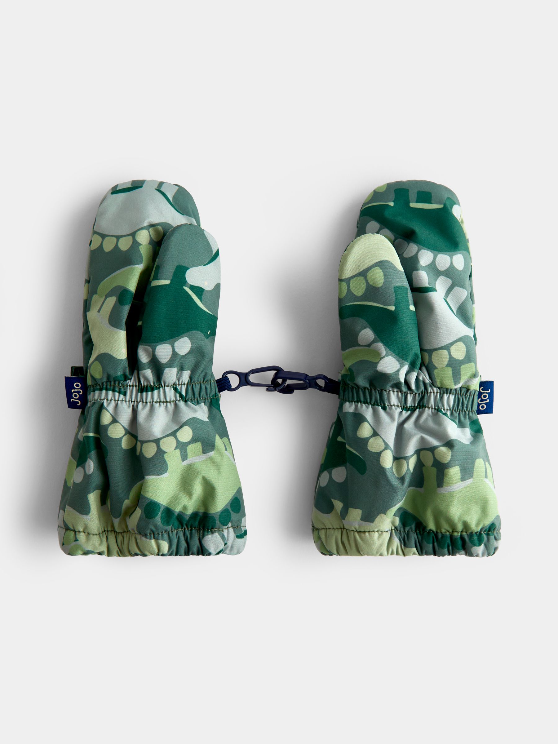 Green Dinosaur Fleece Lined Mittens - Image 2 of 4 Green Dinosaur Fleece Lined Mittens - Image 2 of 4