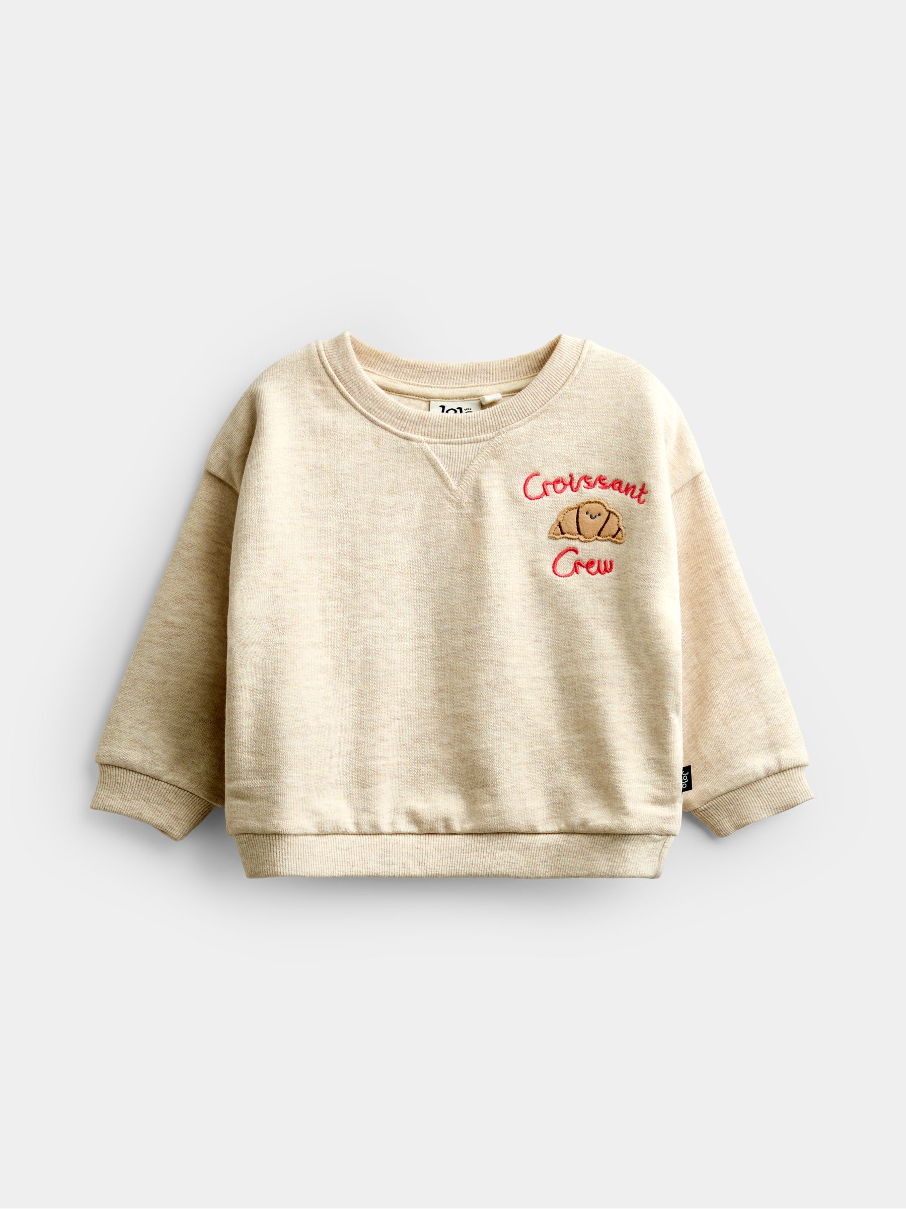 Oatmeal Croissant Appliqué Sweatshirt & Jogger Set - Image 2 of 6 Oatmeal Croissant Appliqué Sweatshirt & Jogger Set - Image 2 of 6