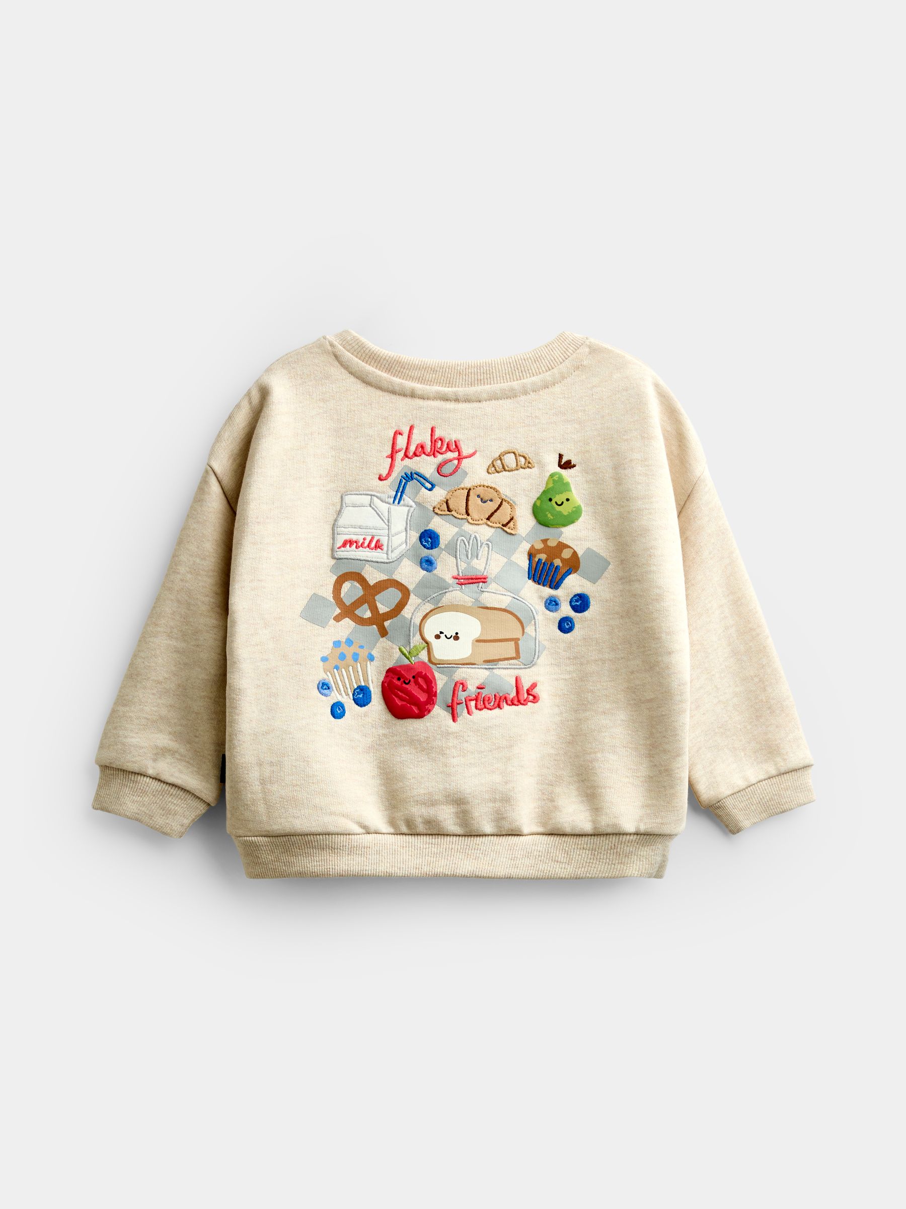 Oatmeal Croissant Appliqué Sweatshirt & Jogger Set - Image 3 of 6