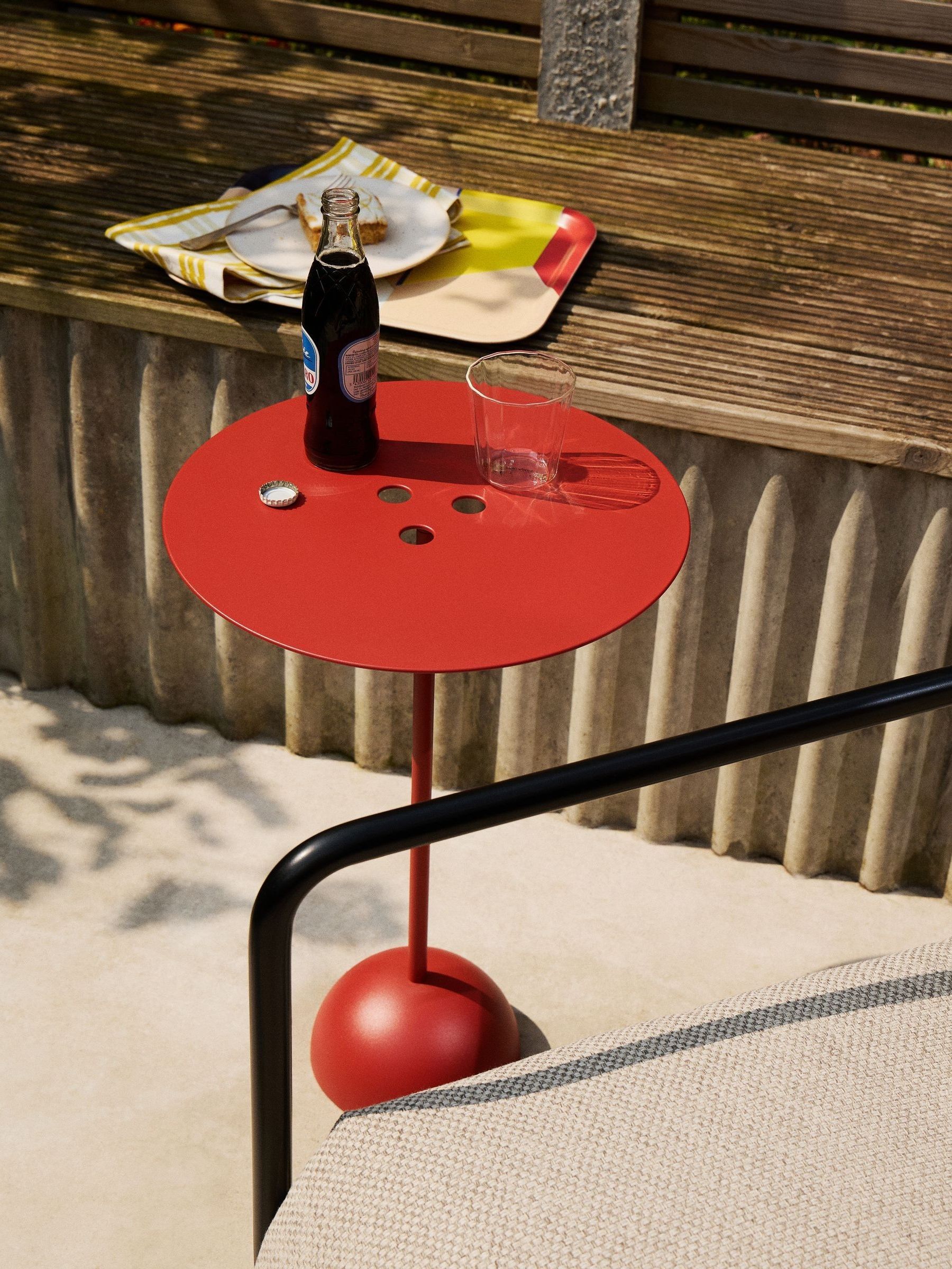 The Conran Shop Red Ten-Pin Side Table - Image 1 of 5 The Conran Shop Red Ten-Pin Side Table - Image 1 of 5