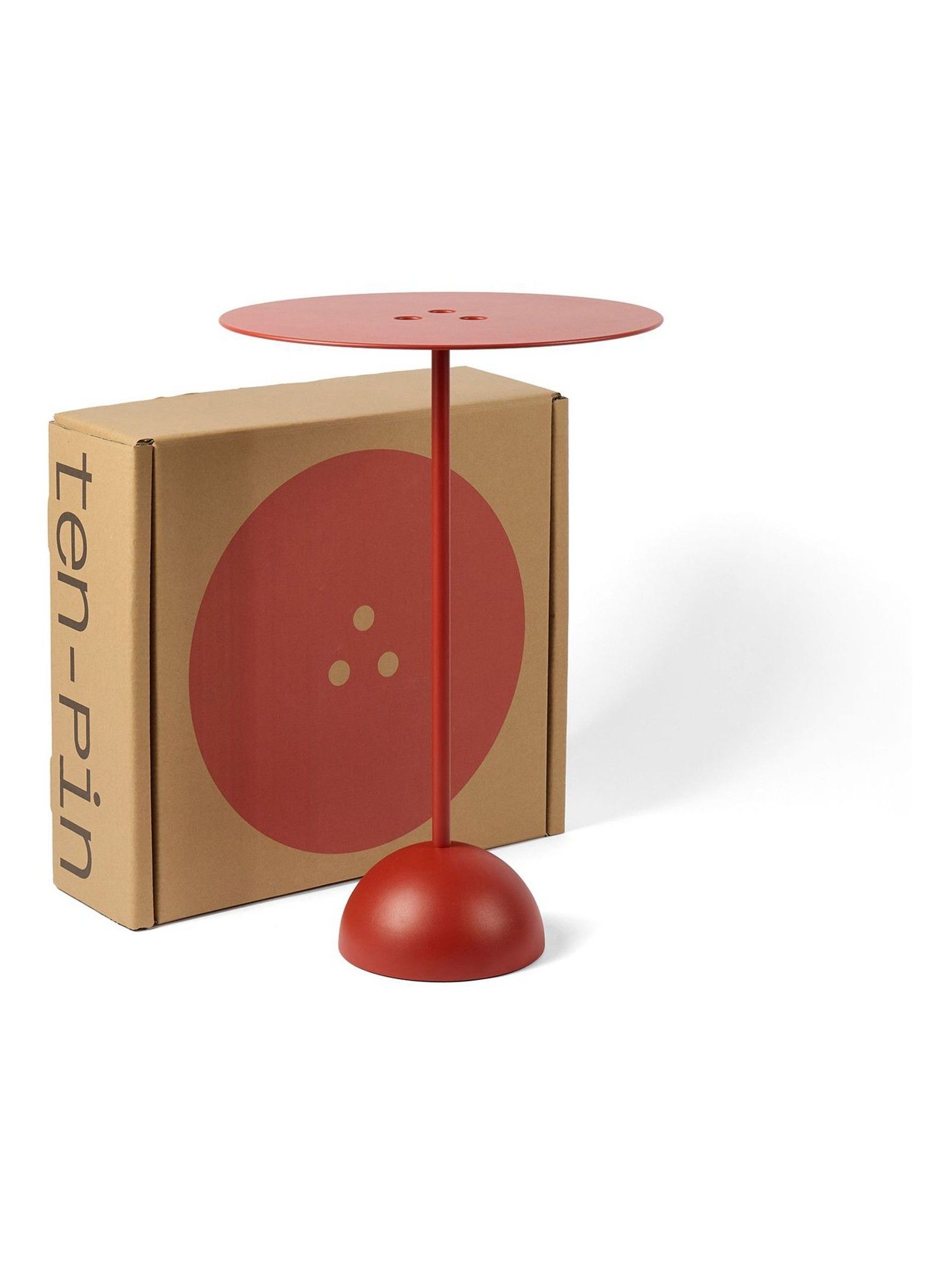 The Conran Shop Red Ten-Pin Side Table - Image 5 of 5 The Conran Shop Red Ten-Pin Side Table - Image 5 of 5