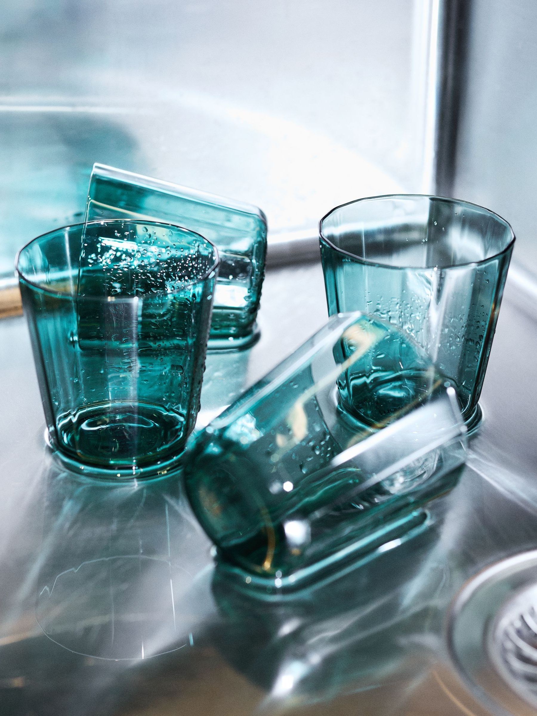 The Conran Shop Set of 4 Petrol Blue Fade Tumblers - Image 3 of 7
