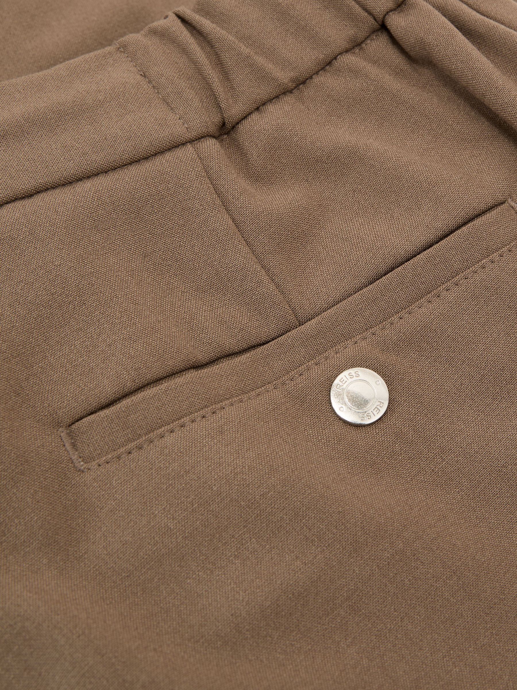 Slim Fit Stretch Drawstring Trousers in Mink Brown - Image 7 of 7