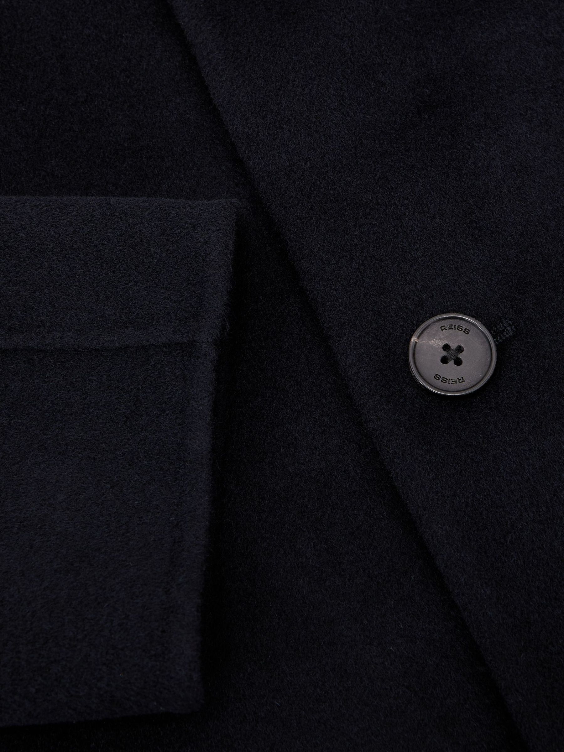 Wool-Blend Single-Breasted Epsom Coat in Navy - Image 7 of 7