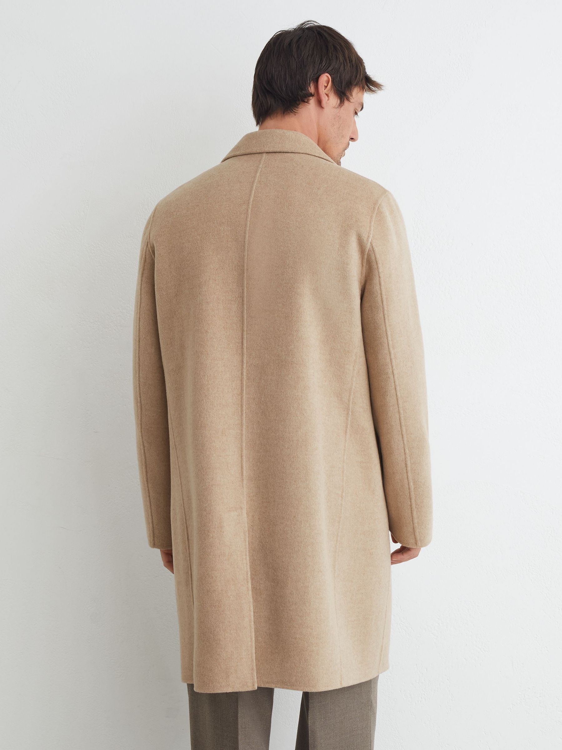 Wool-Blend Single-Breasted Epsom Coat in Oatmeal - Image 5 of 8