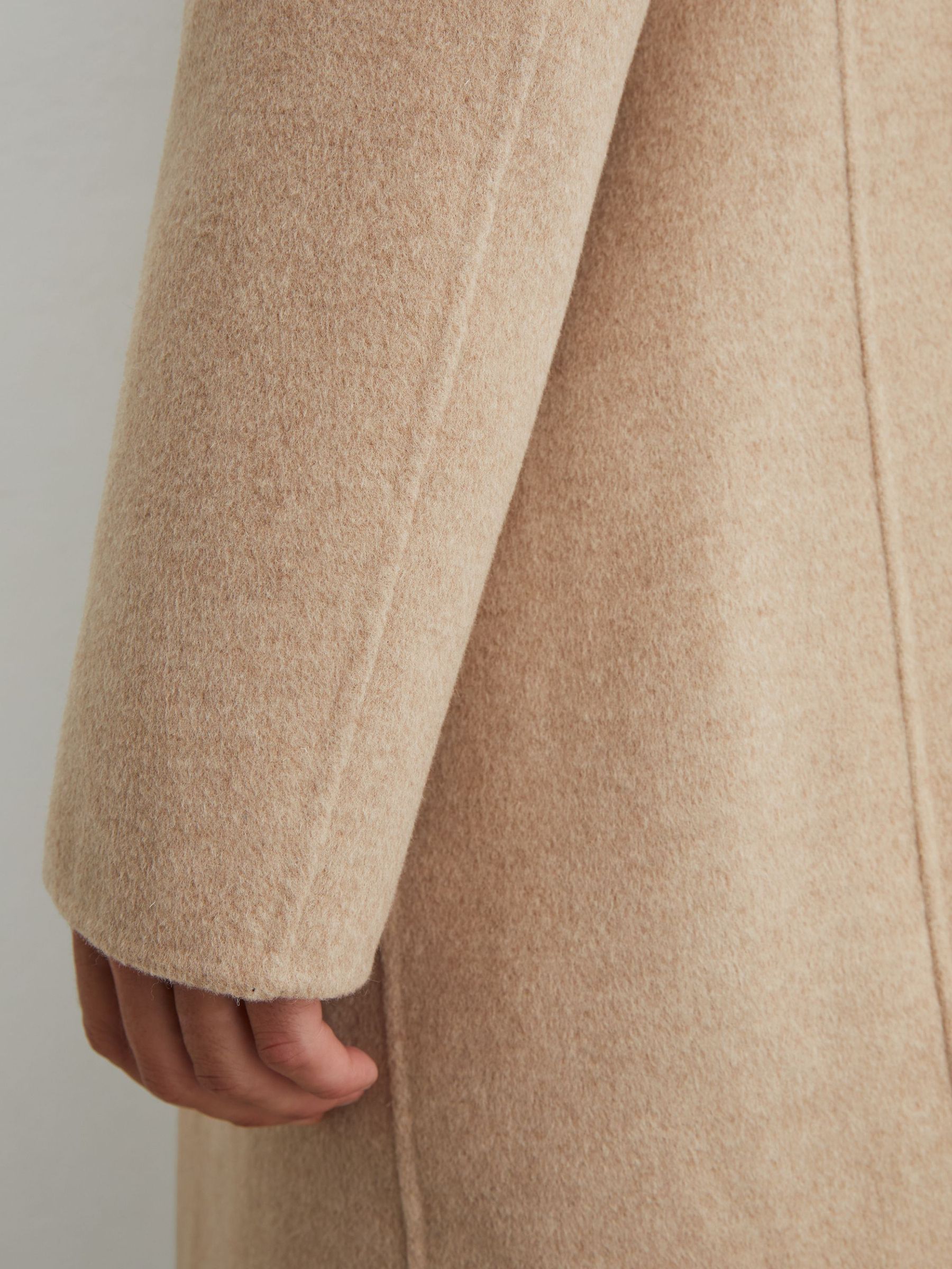 Wool-Blend Single-Breasted Epsom Coat in Oatmeal - Image 7 of 8