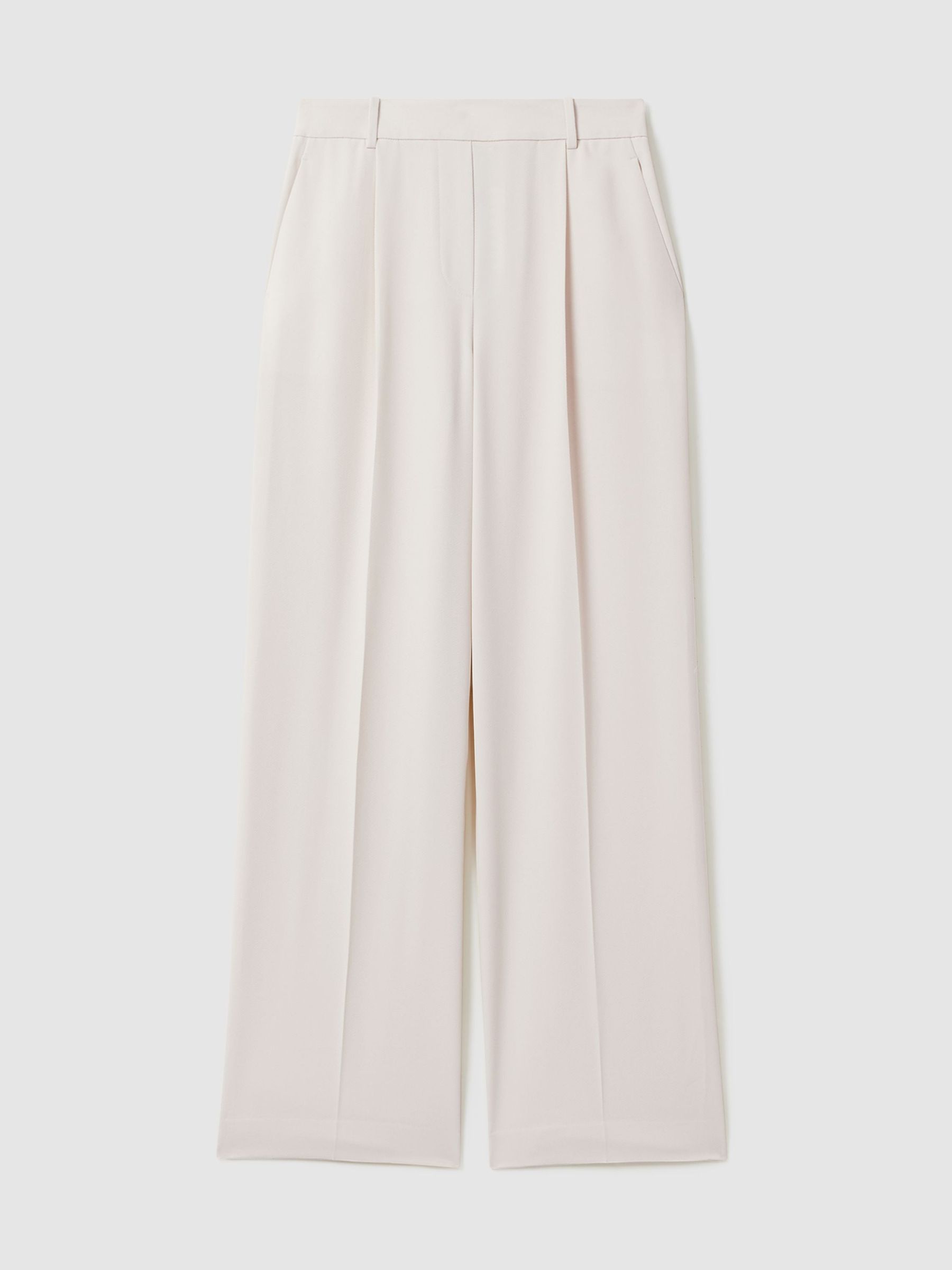 Tall Elasticated-Waist Wide-Leg Twill Trousers in Cream - Image 2 of 7