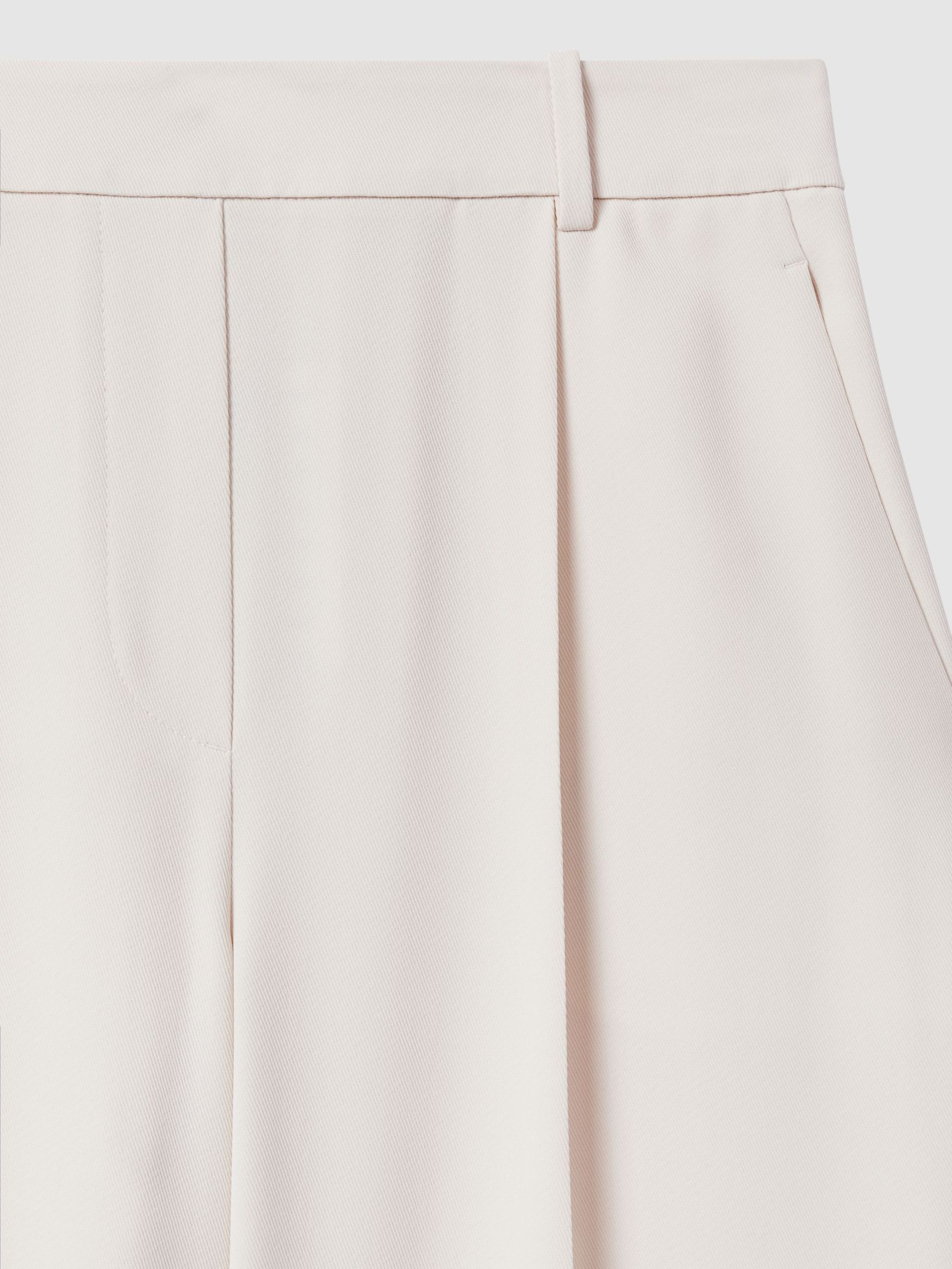 Tall Elasticated-Waist Wide-Leg Twill Trousers in Cream - image 4