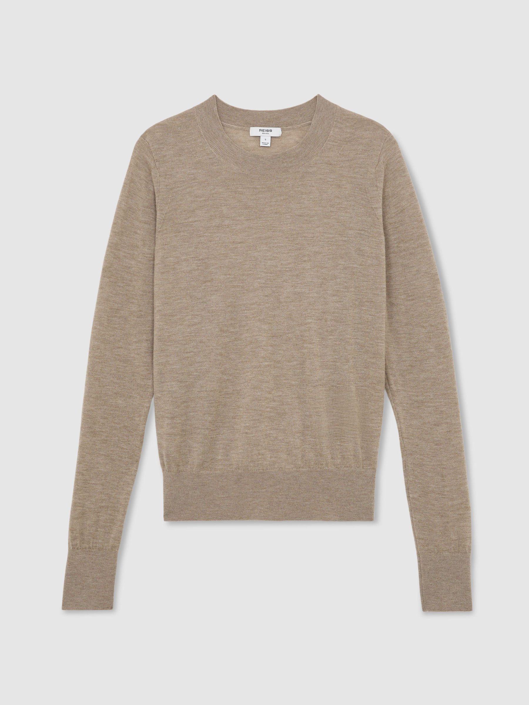 Merino Wool Crew-Neck Jumper in Neutral - Image 2 of 6