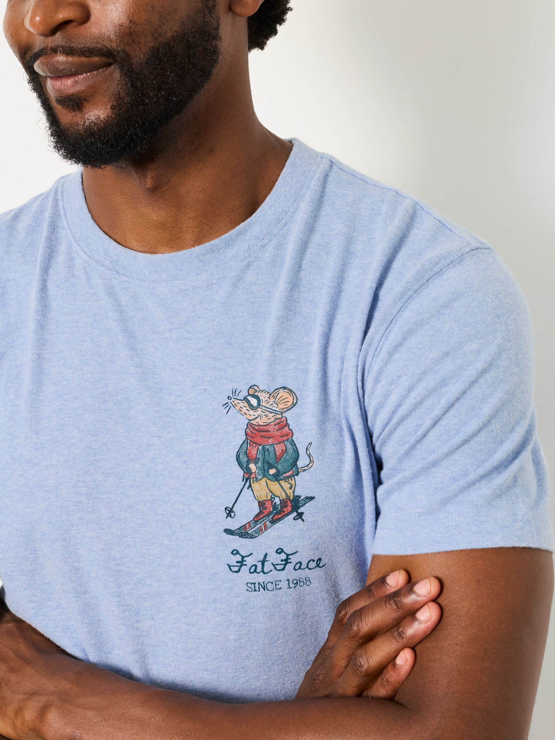 Shelter Pale Blue Christmas Mouse Graphic T-Shirt - Image 3 of 6
