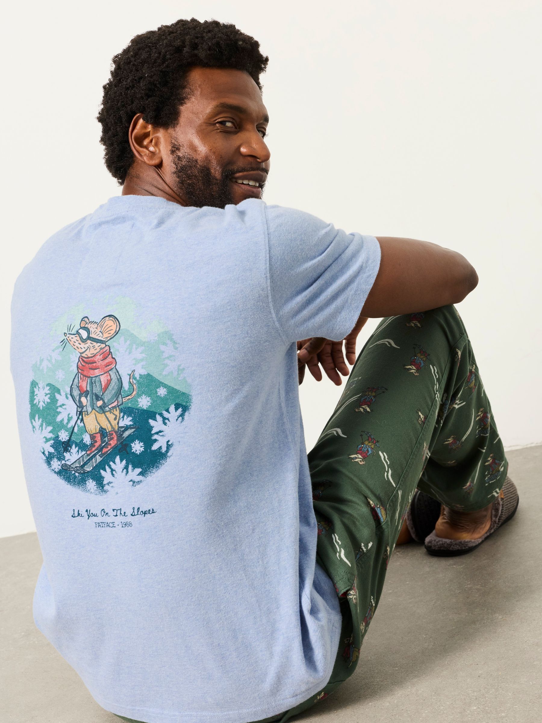 Shelter Pale Blue Christmas Mouse Graphic T-Shirt - Image 5 of 6
