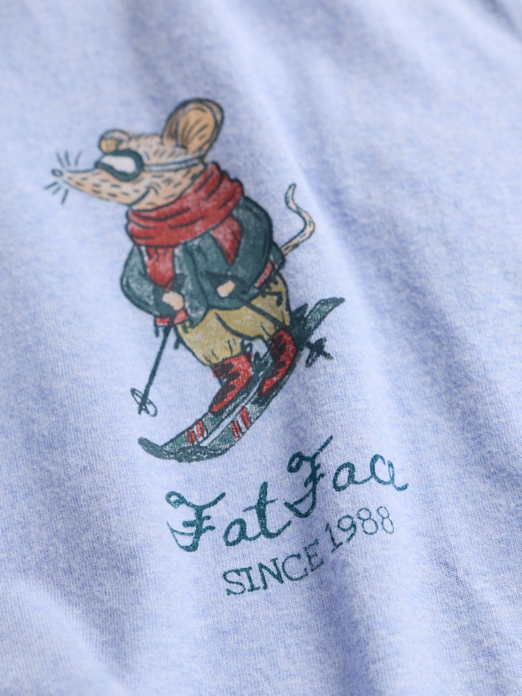 Shelter Pale Blue Christmas Mouse Graphic T-Shirt - Image 6 of 6 Shelter Pale Blue Christmas Mouse Graphic T-Shirt - Image 6 of 6
