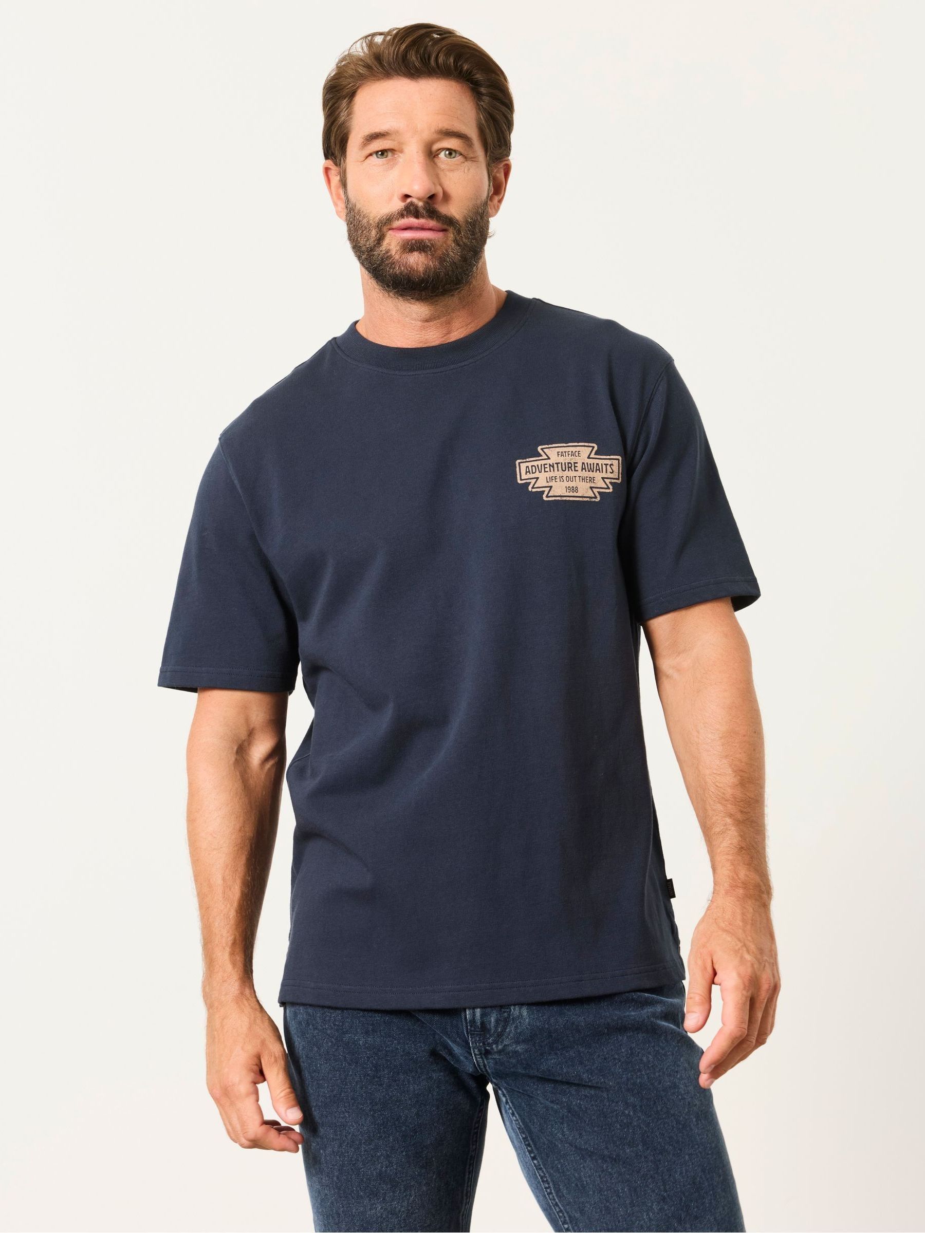 Navy Badges Graphic T-Shirt - Image 1 of 7 Navy Badges Graphic T-Shirt - Image 1 of 7