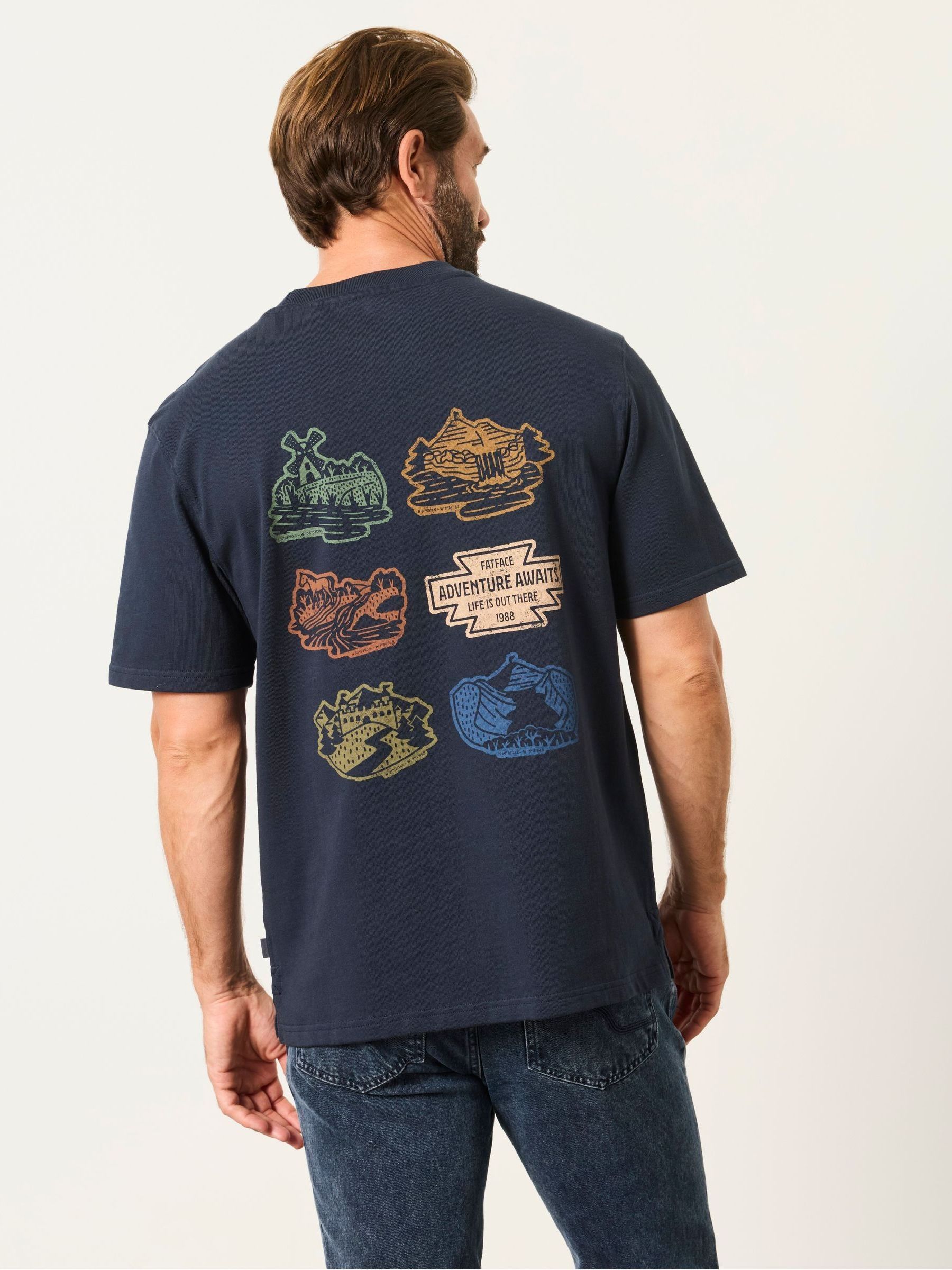 Navy Badges Graphic T-Shirt - Image 2 of 7 Navy Badges Graphic T-Shirt - Image 2 of 7