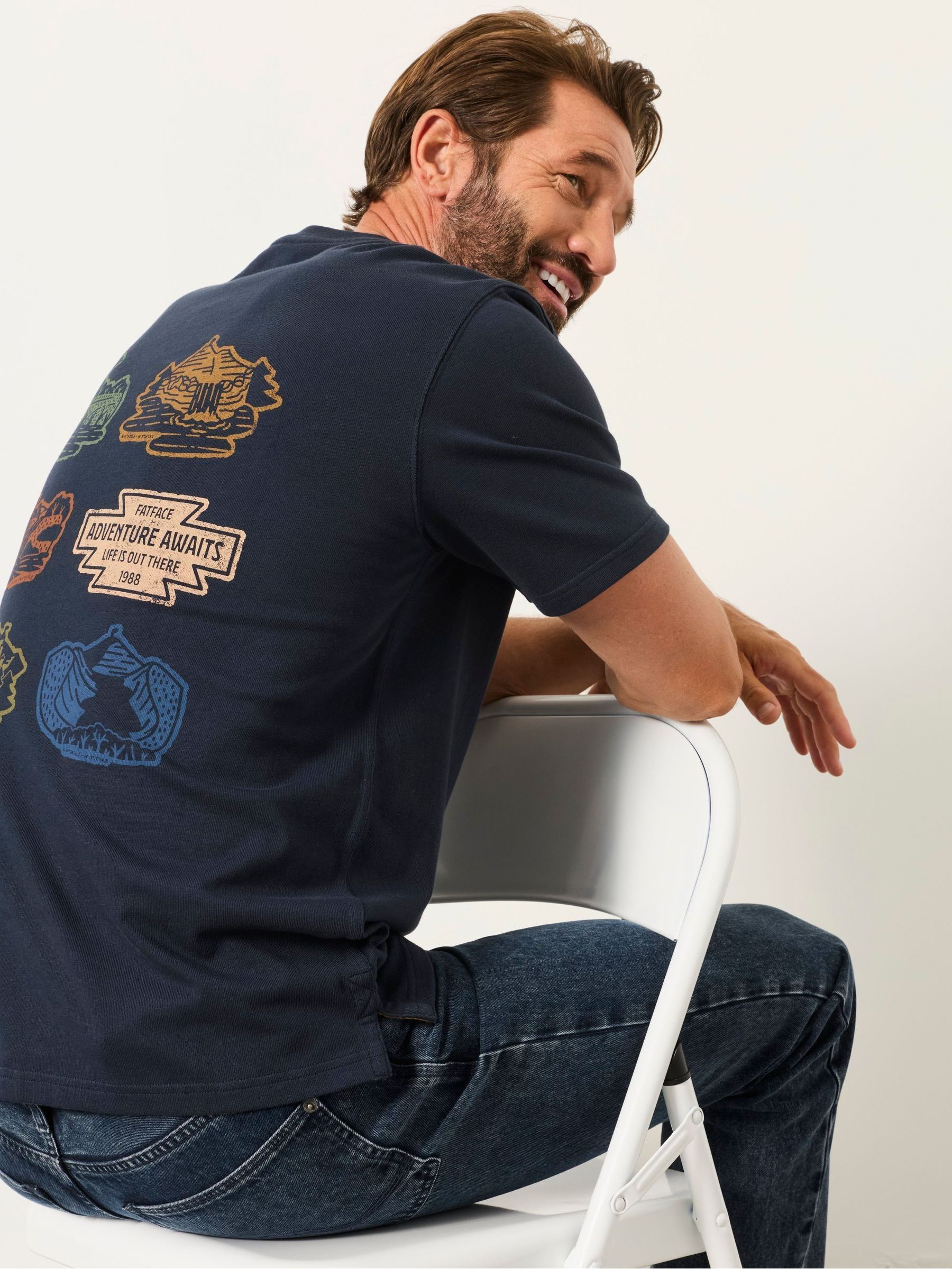 Navy Badges Graphic T-Shirt - Image 5 of 7