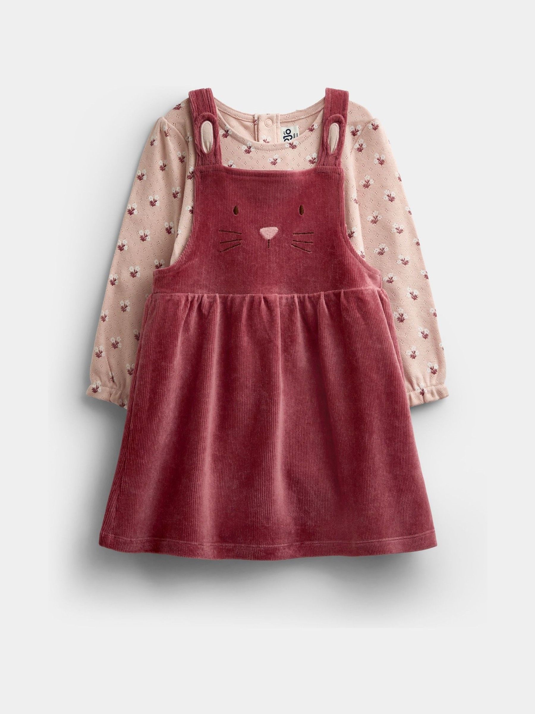 Pink Bunny Velour Dress Set - Image 1 of 7