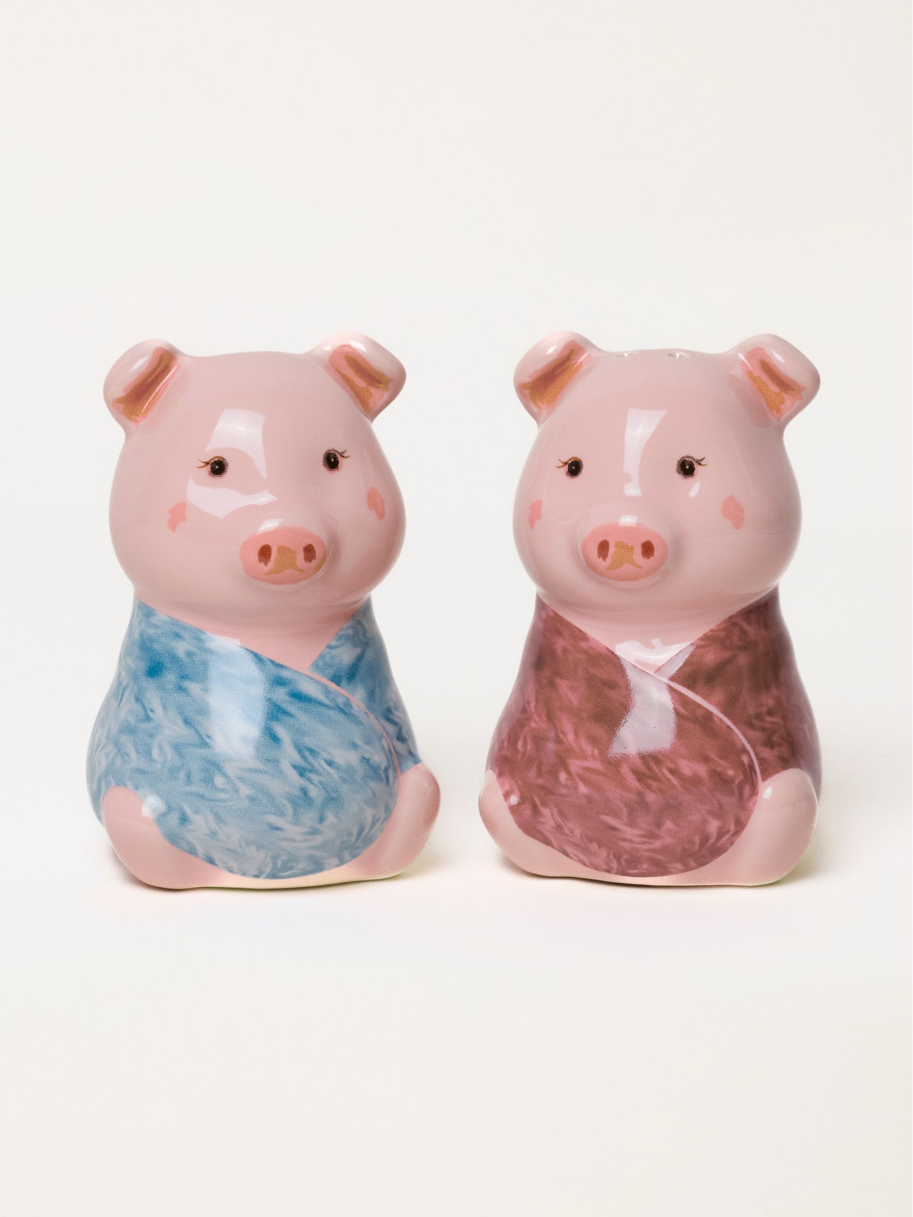 Multi Pig in Blanket Ceramic Salt and Pepper Shakers - Image 2 of 3