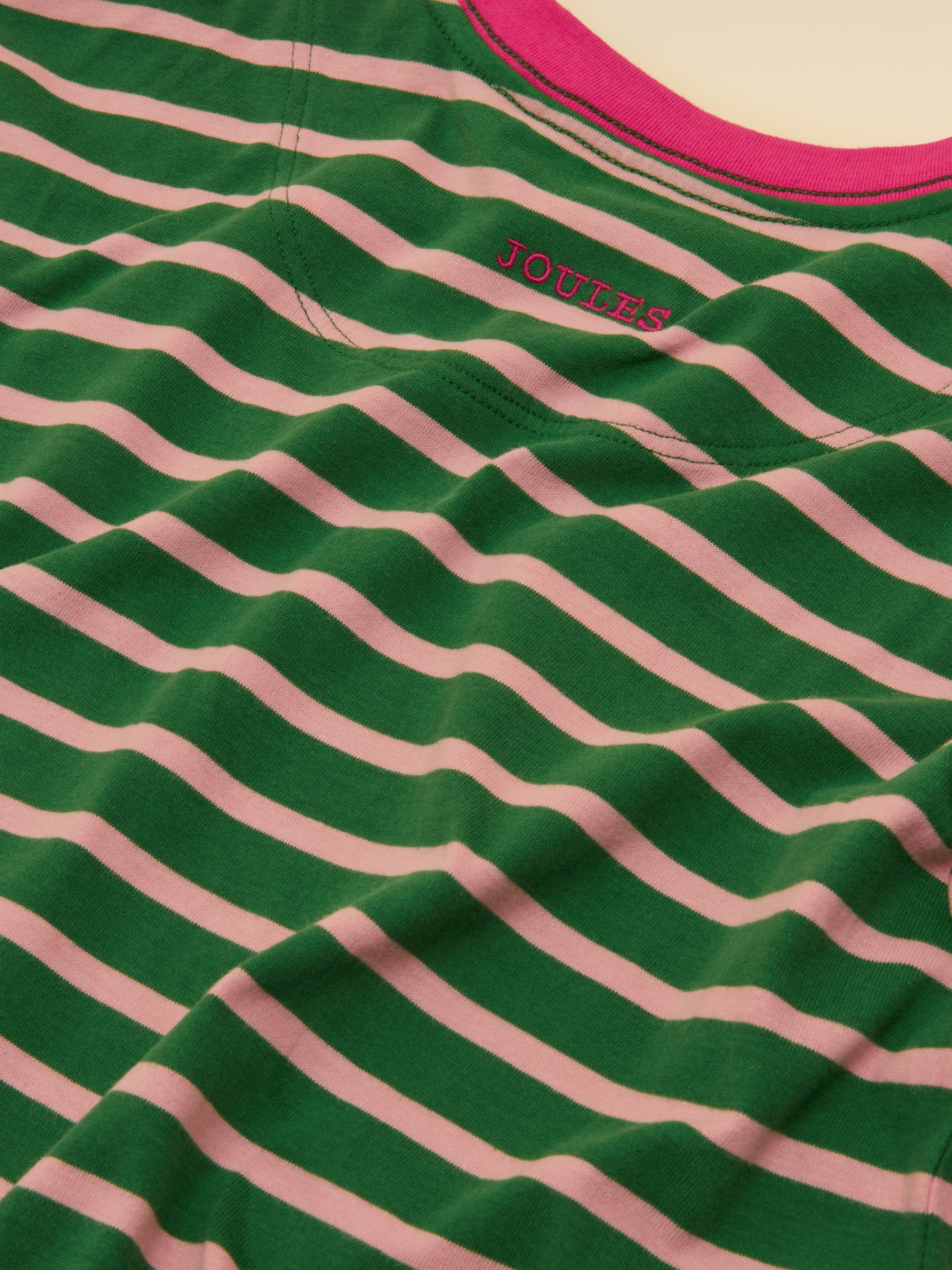 Girls' Mila Pink & Green Long Sleeve Stripe Boxy Top - Image 4 of 4 Girls' Mila Pink & Green Long Sleeve Stripe Boxy Top - Image 4 of 4