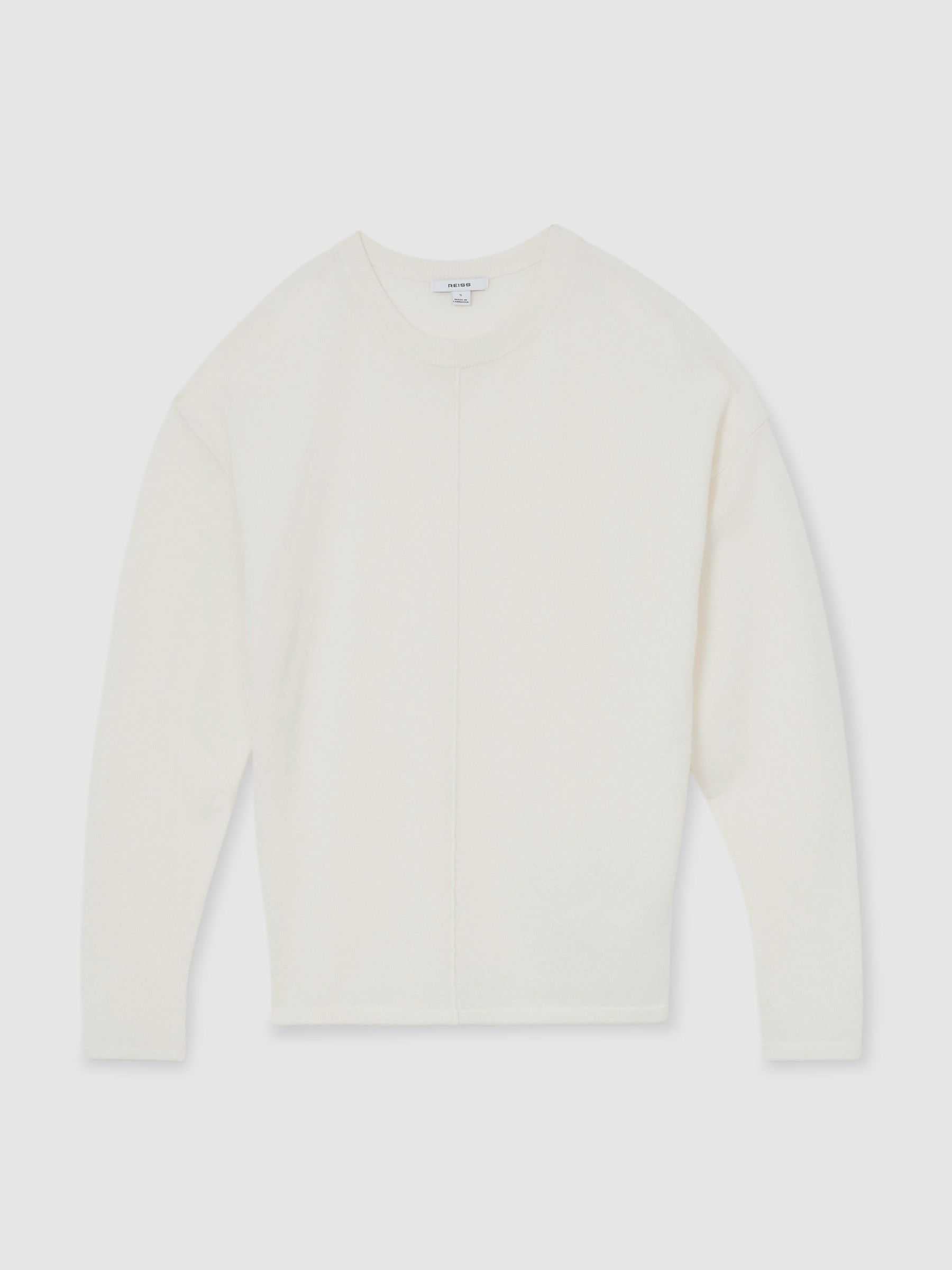 Wool-Blend Reverse-Seam Jumper with Cashmere in Ivory - Image 2 of 6