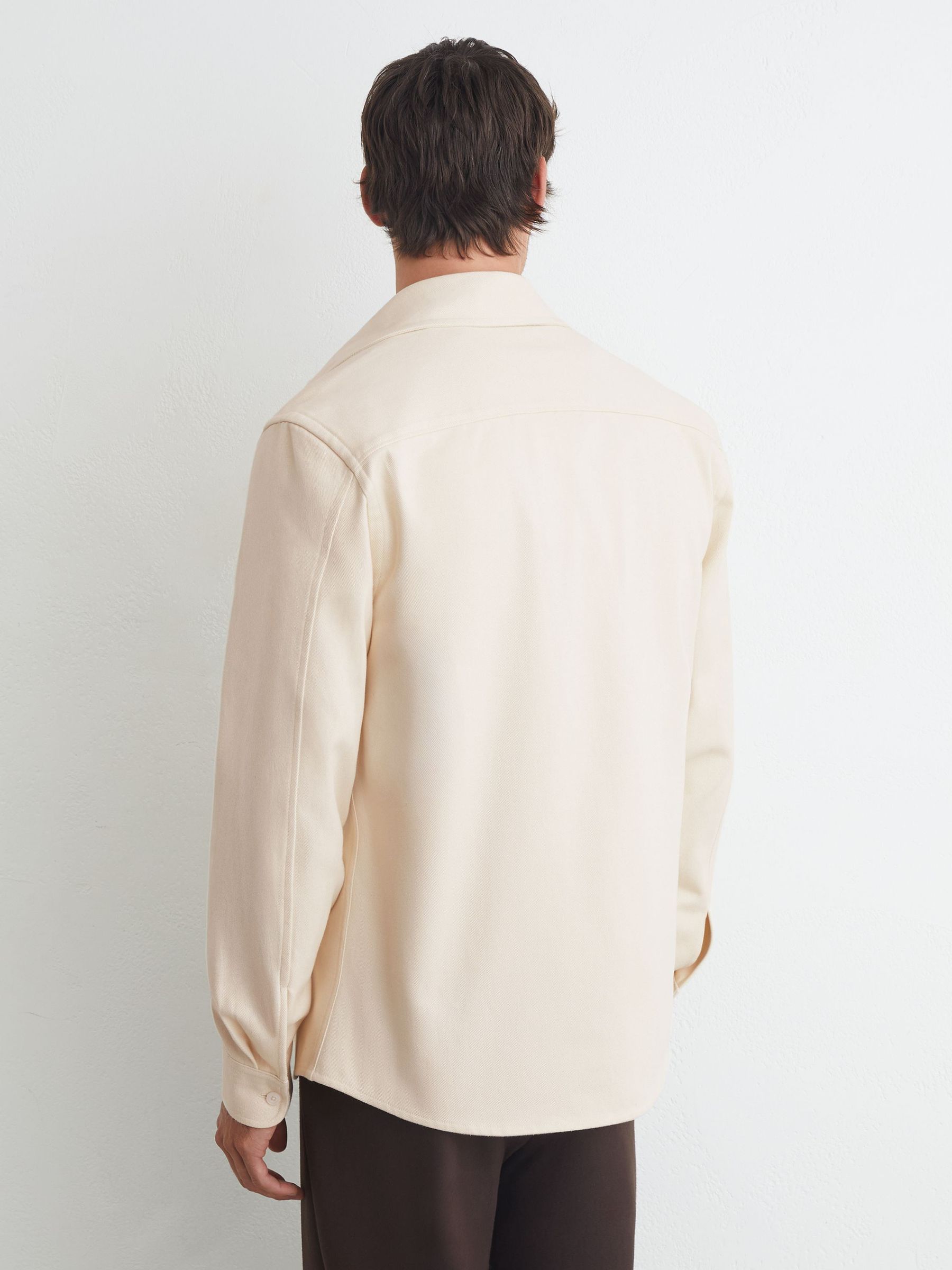 Cotton-Twill Twin-Pocket Regular-Fit Shirt in Stone - Image 5 of 7