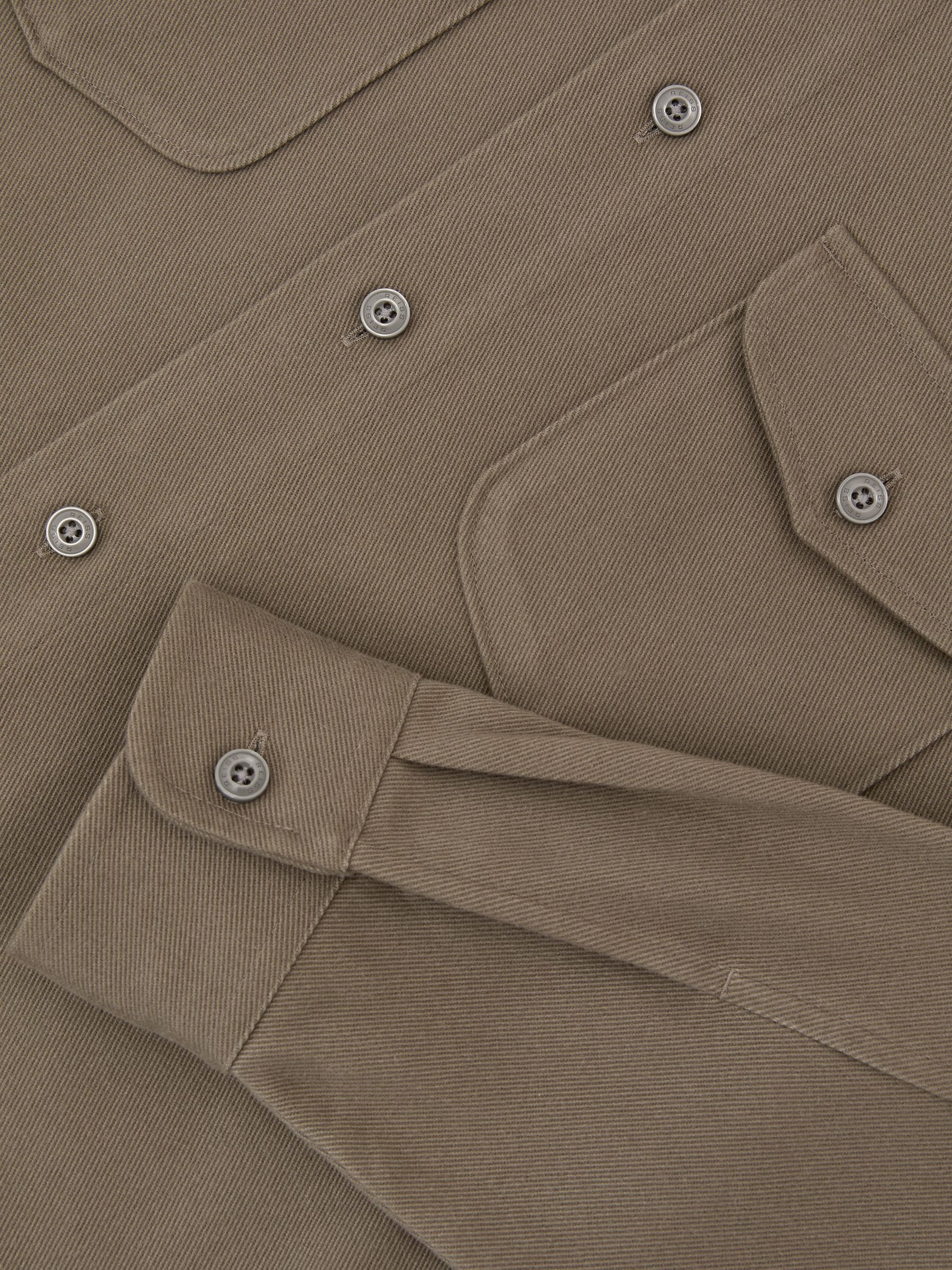 Cotton-Twill Twin-Pocket Regular-Fit Shirt in Soft Sage - Image 7 of 7