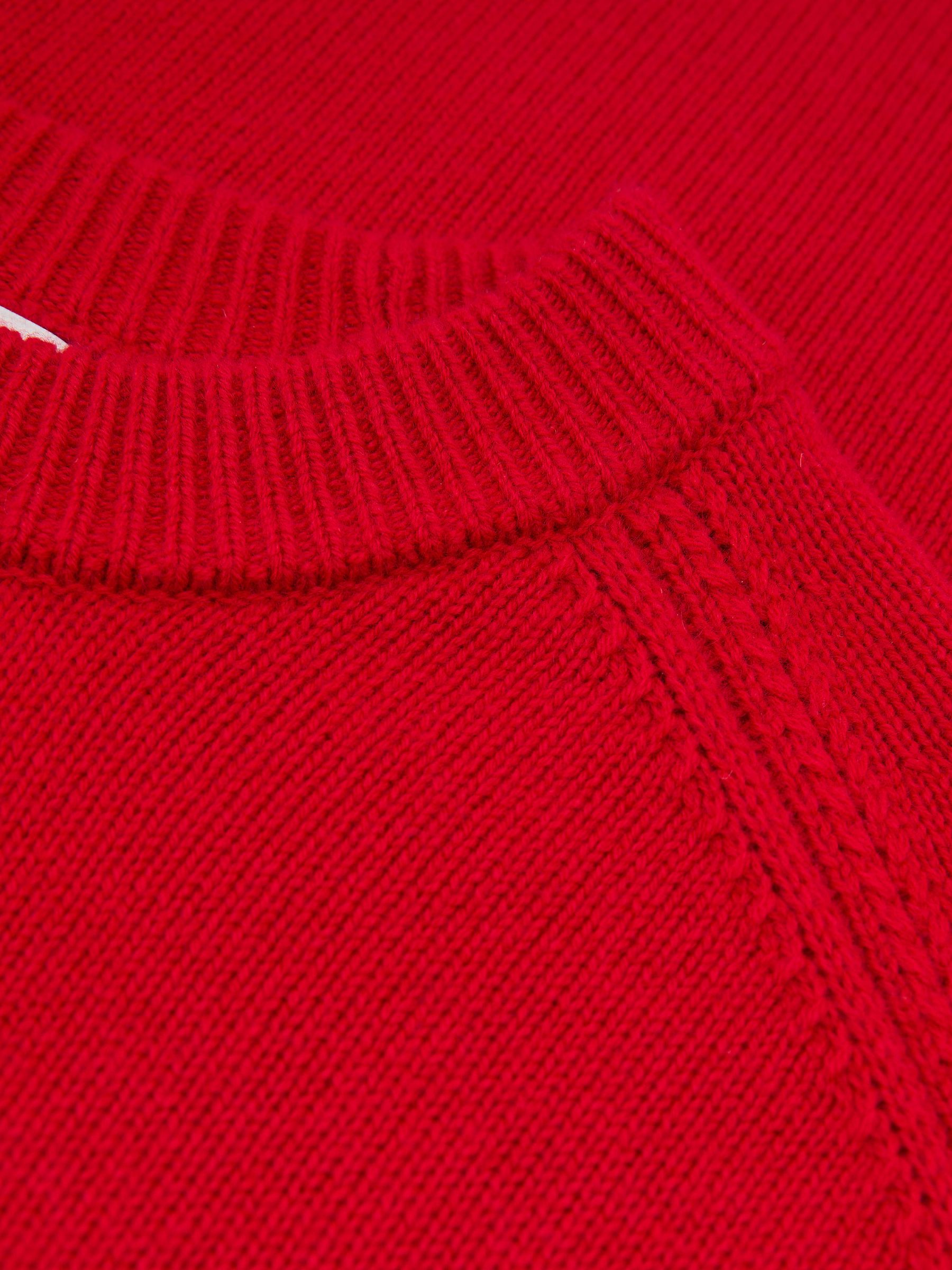 Wool-Cashmere Crew-Neck Raglan Jumper in Red - Image 6 of 6