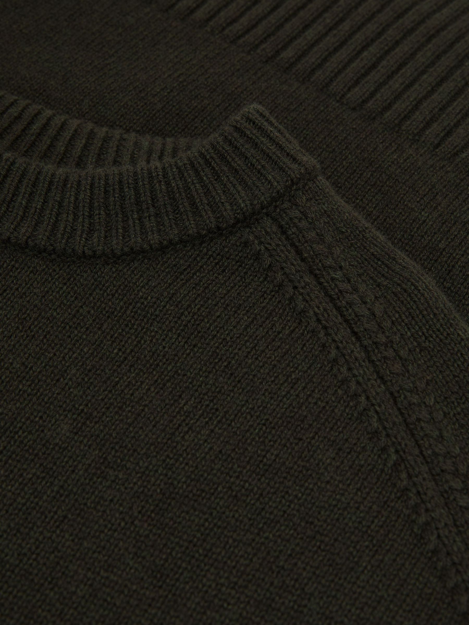Wool-Cashmere Crew-Neck Raglan Jumper in Khaki Green - Image 7 of 7