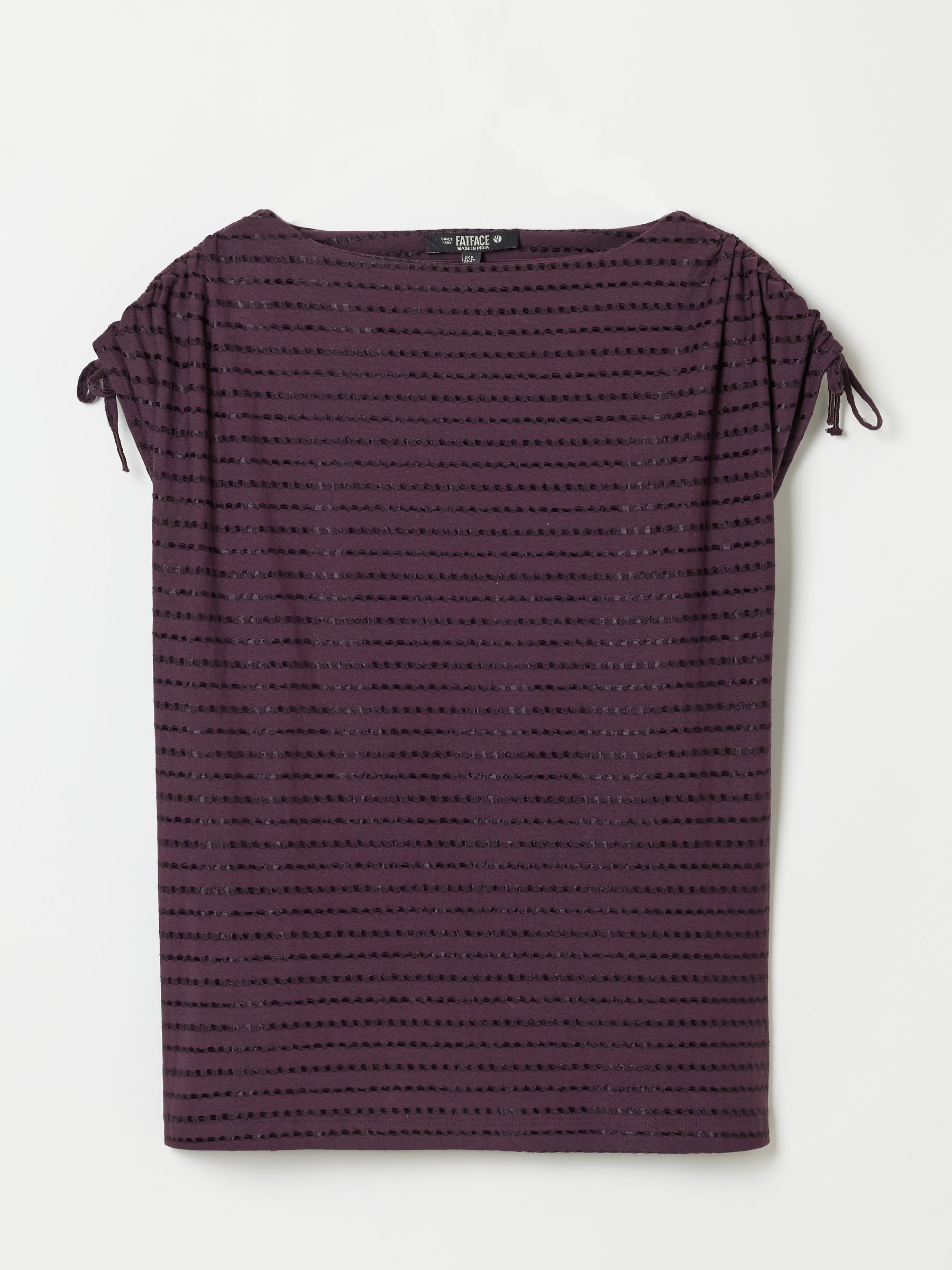 Gabby Dark Purple Gathered Shoulder Detail Top - Image 6 of 7
