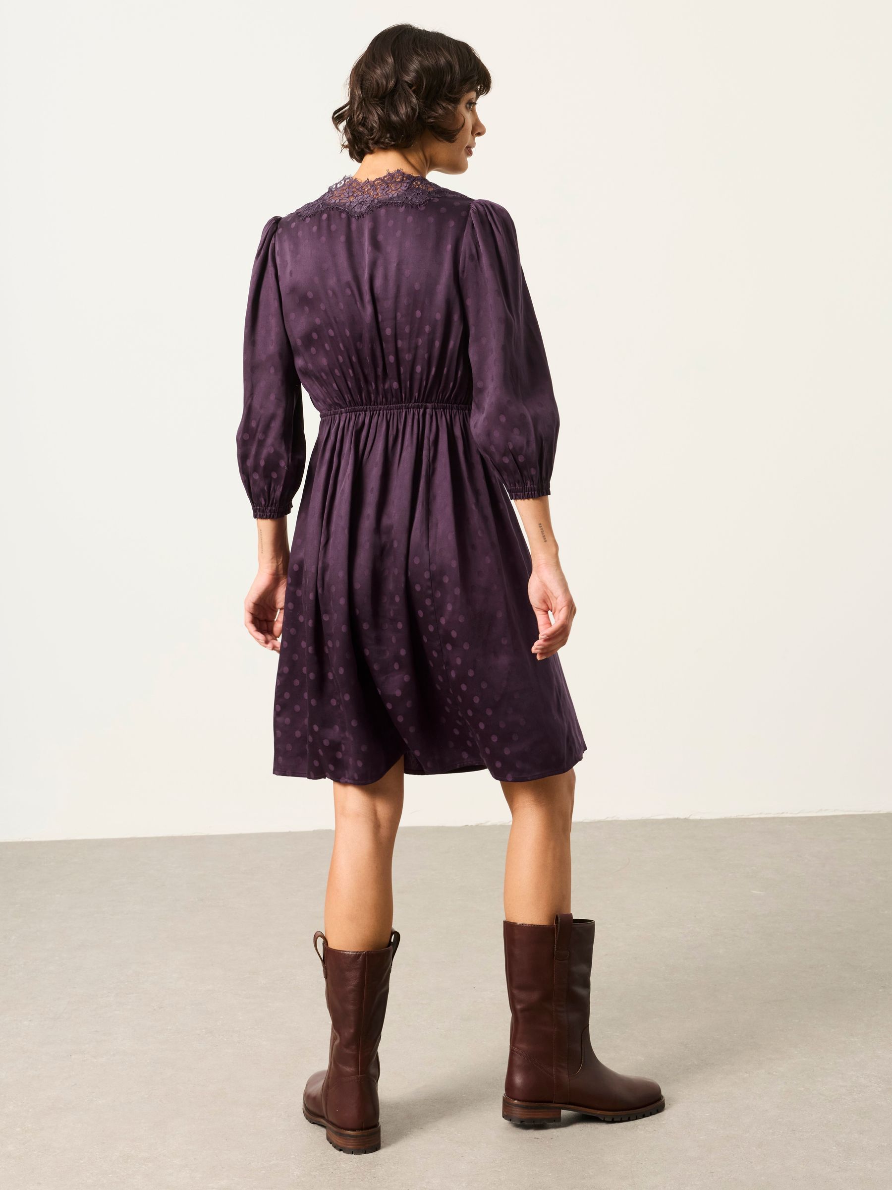 Libby Purple Polka Dress - Image 2 of 6