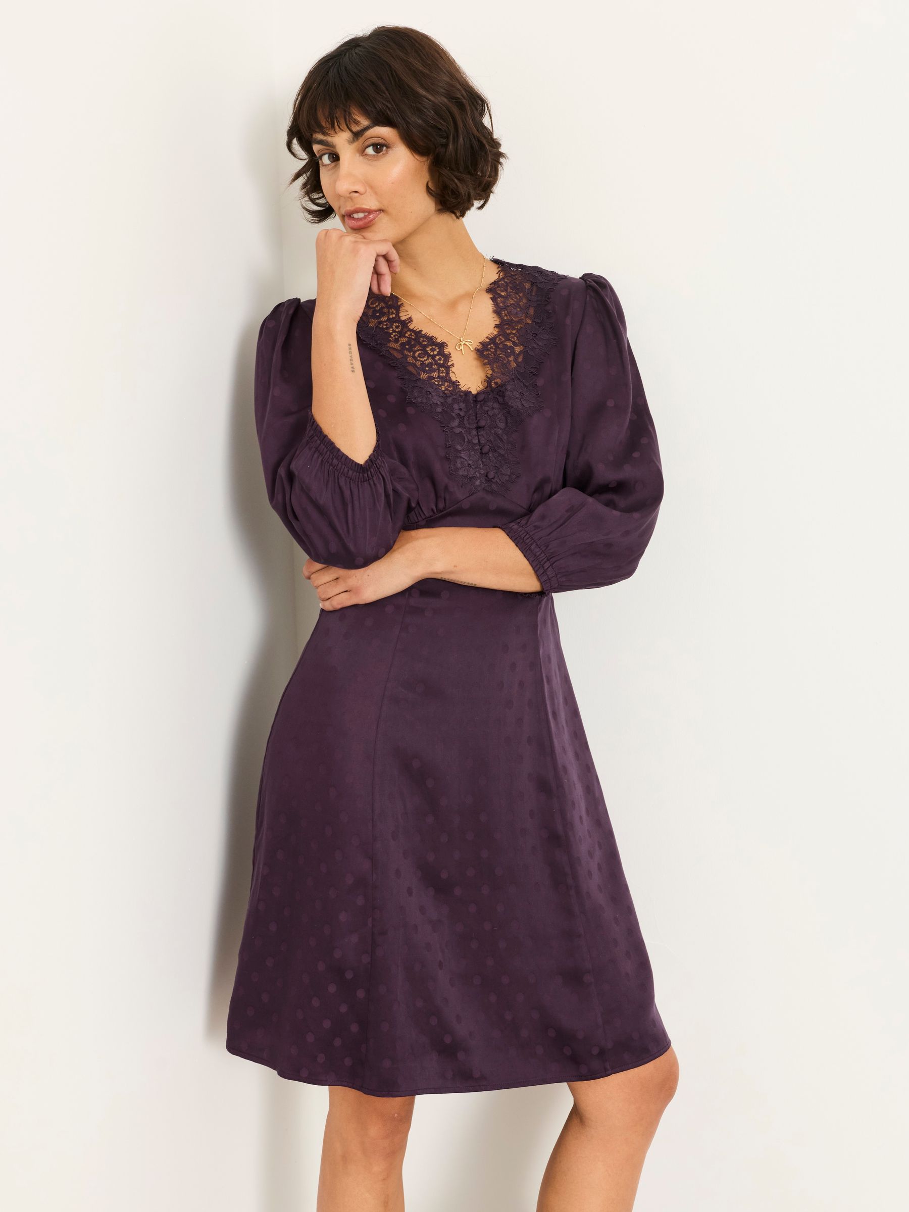 Libby Purple Polka Dress - Image 5 of 6