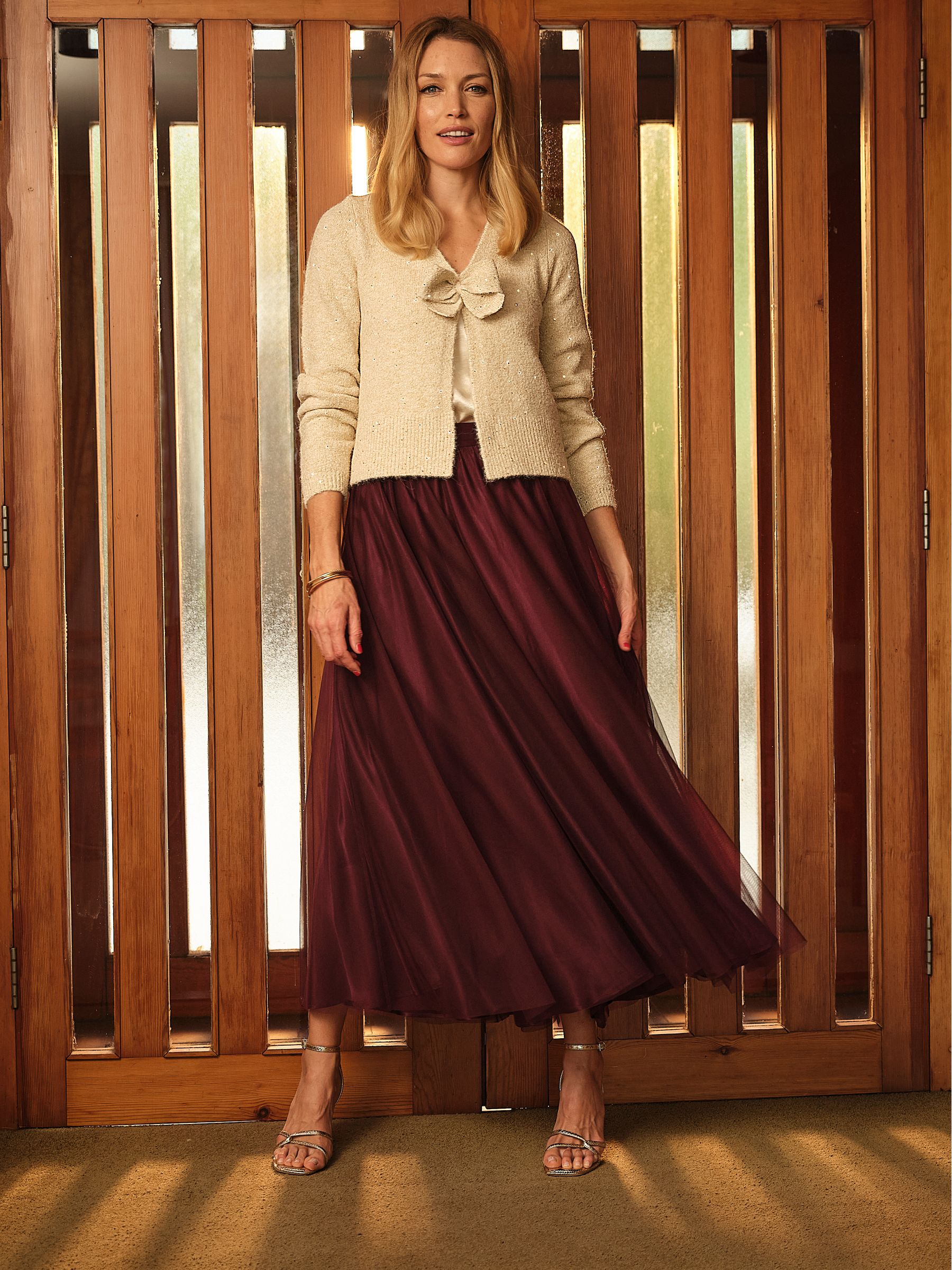 Violet Wine Tulle Prom Skirt - Image 1 of 7