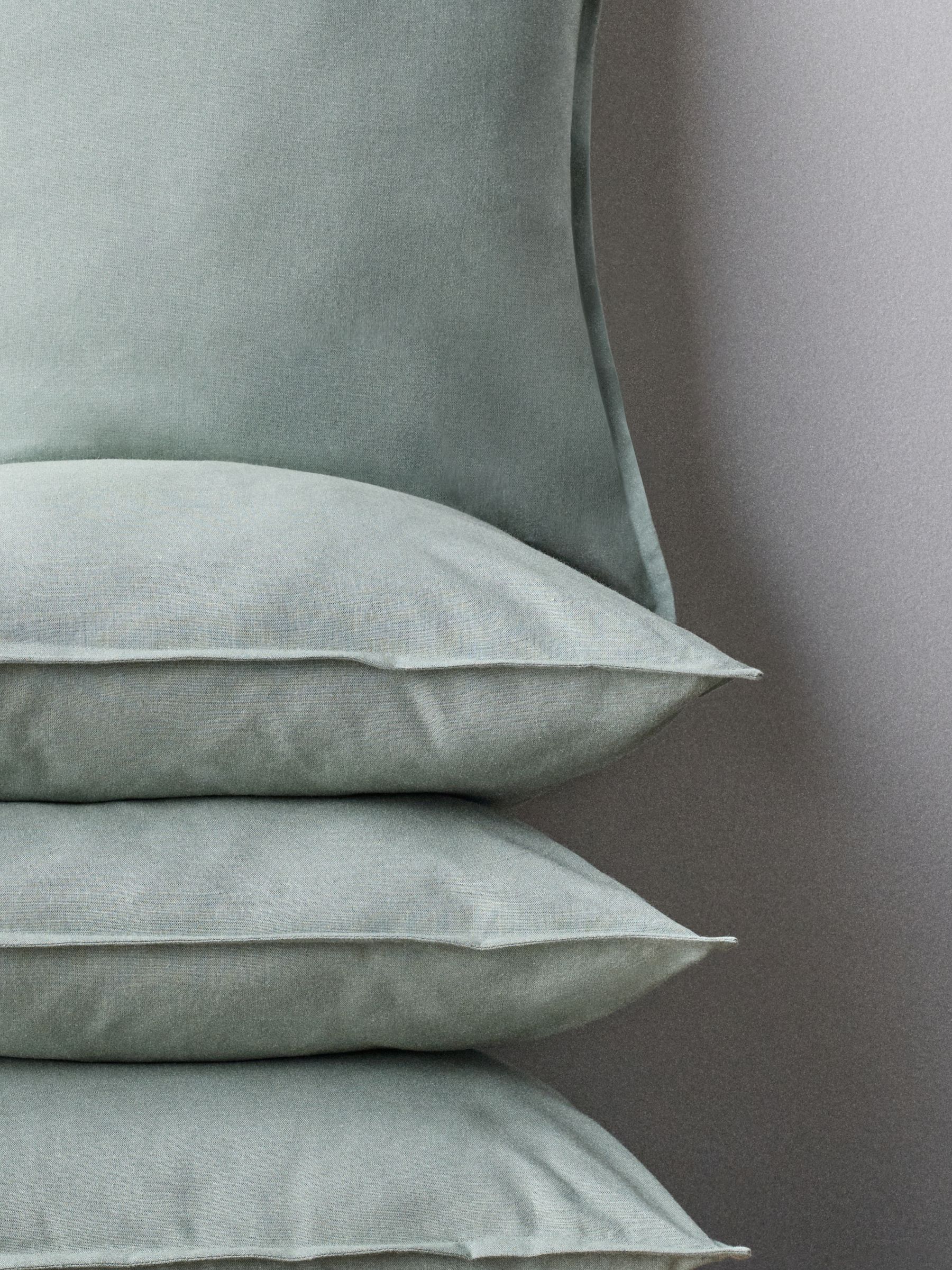 The Set 4 Pack Green/White Cotton Linen Cushion Covers - Image 1 of 2
