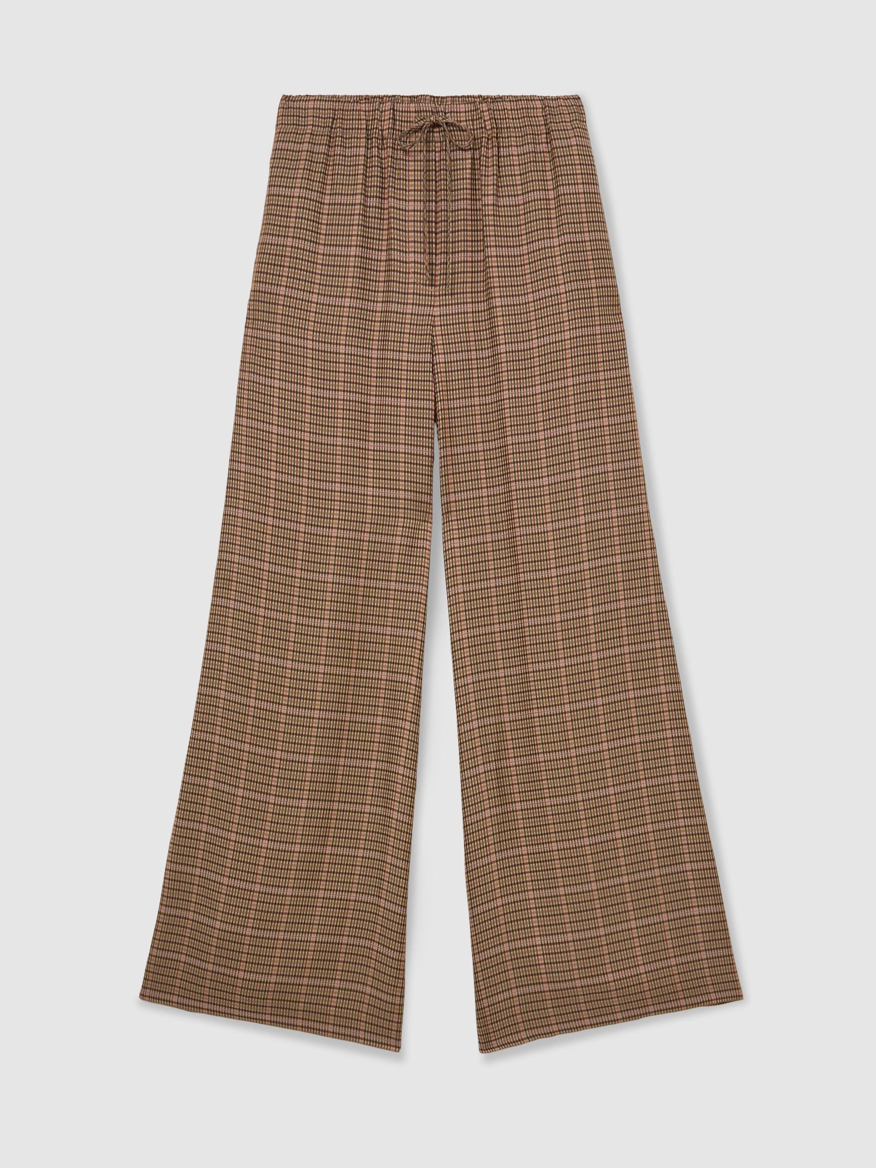 Weit geschnittene karierte Hose in neutralem Karomuster - Bild 2 von 6 Weit geschnittene karierte Hose in neutralem Karomuster - Bild 2 von 6