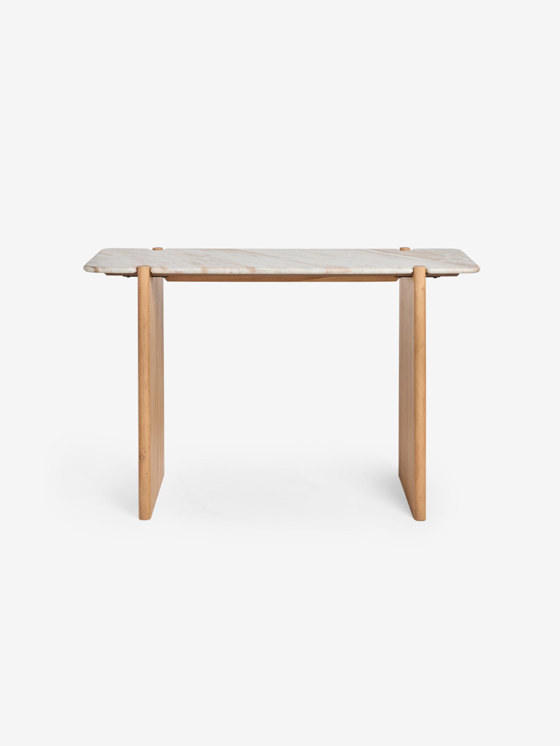 Callen Console Table in Acacia Wood and Solid Marble - Image 6 of 6