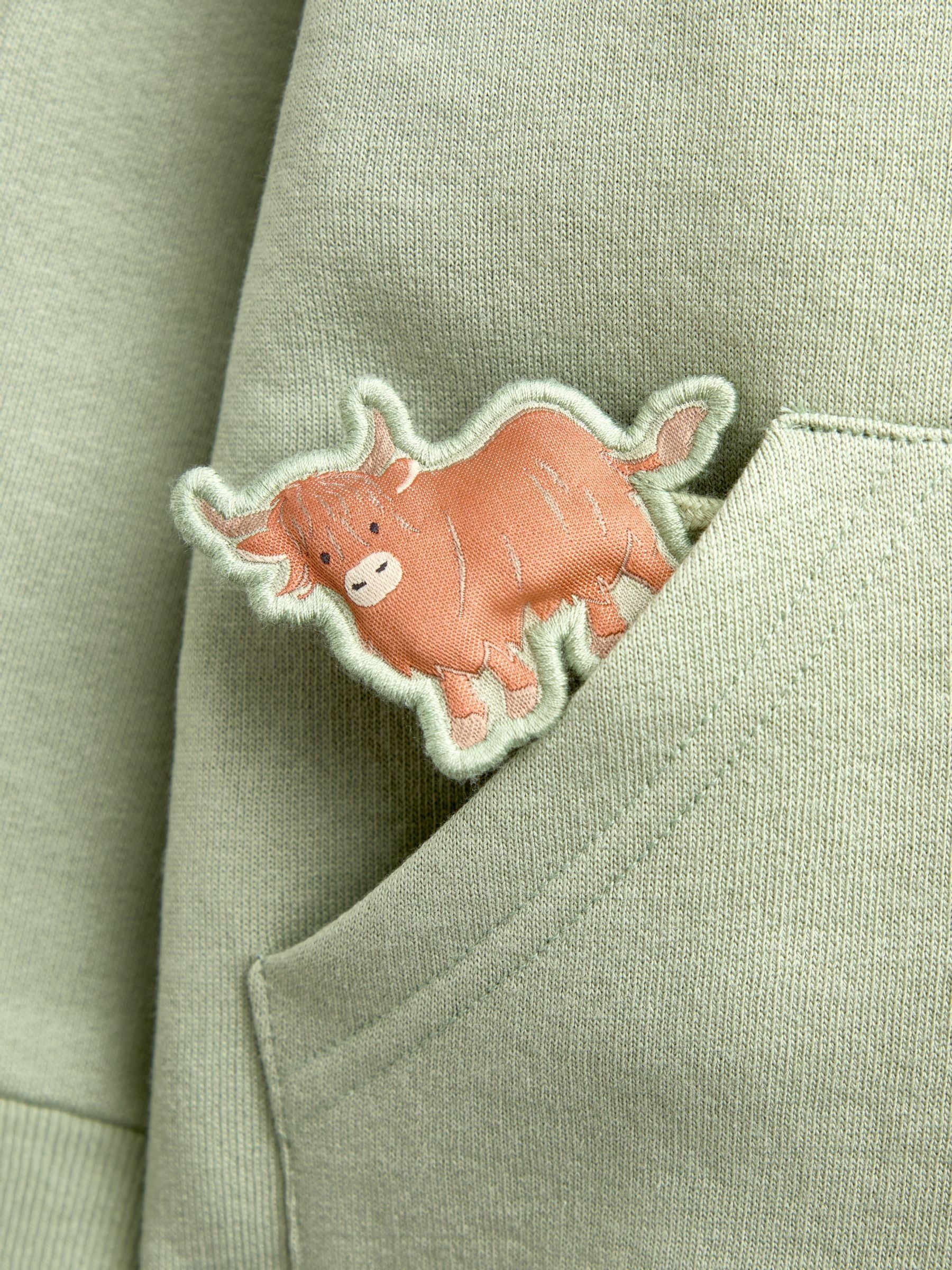 Light Green Farm Badge Appliqué Hoodie - Image 4 of 4